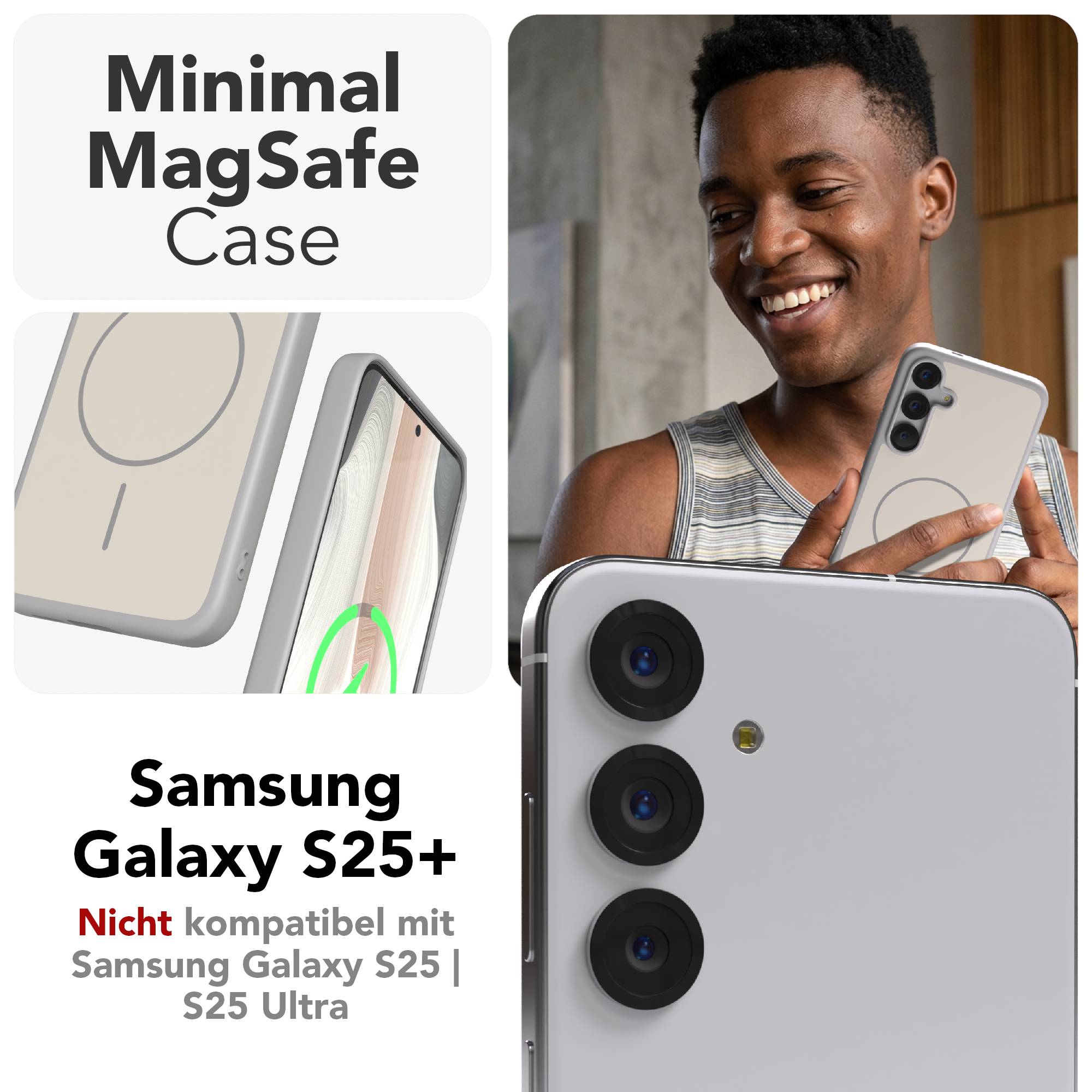 Samsung Galaxy S25 Plus Outdoor Bumper Hülle mit MagSafe Magnetring 