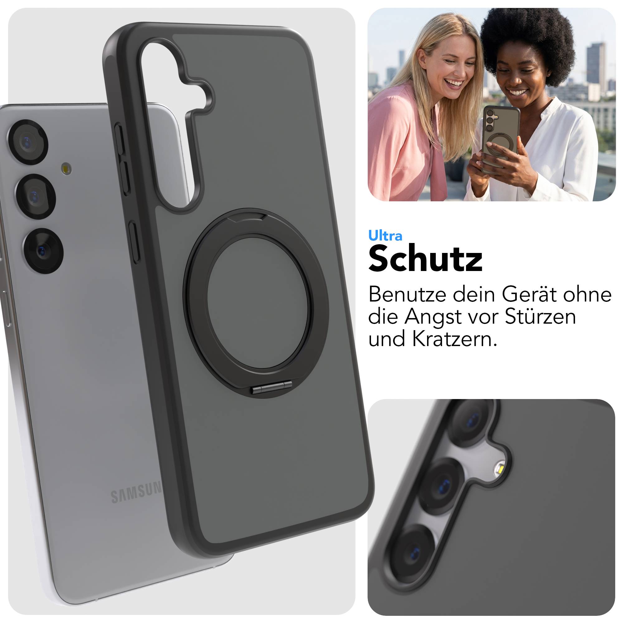 Samsung Galaxy S25 Plus Bumper Hülle mit drehbarem Ring MagSafe 