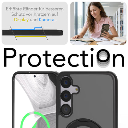 Samsung Galaxy S25 Plus Bumper Hülle mit drehbarem Ring MagSafe 