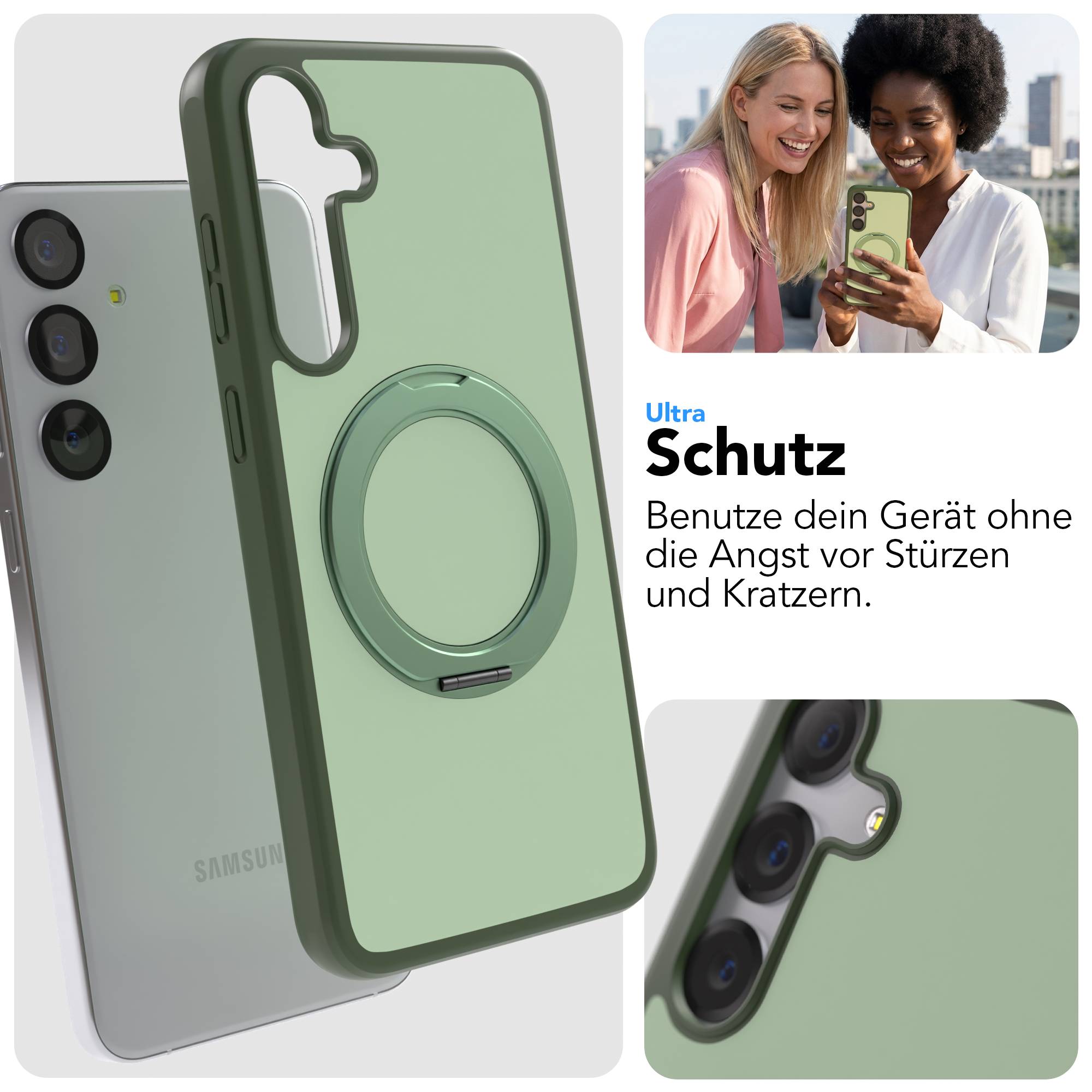 Samsung Galaxy S25 Plus Bumper Hülle mit drehbarem Ring MagSafe 