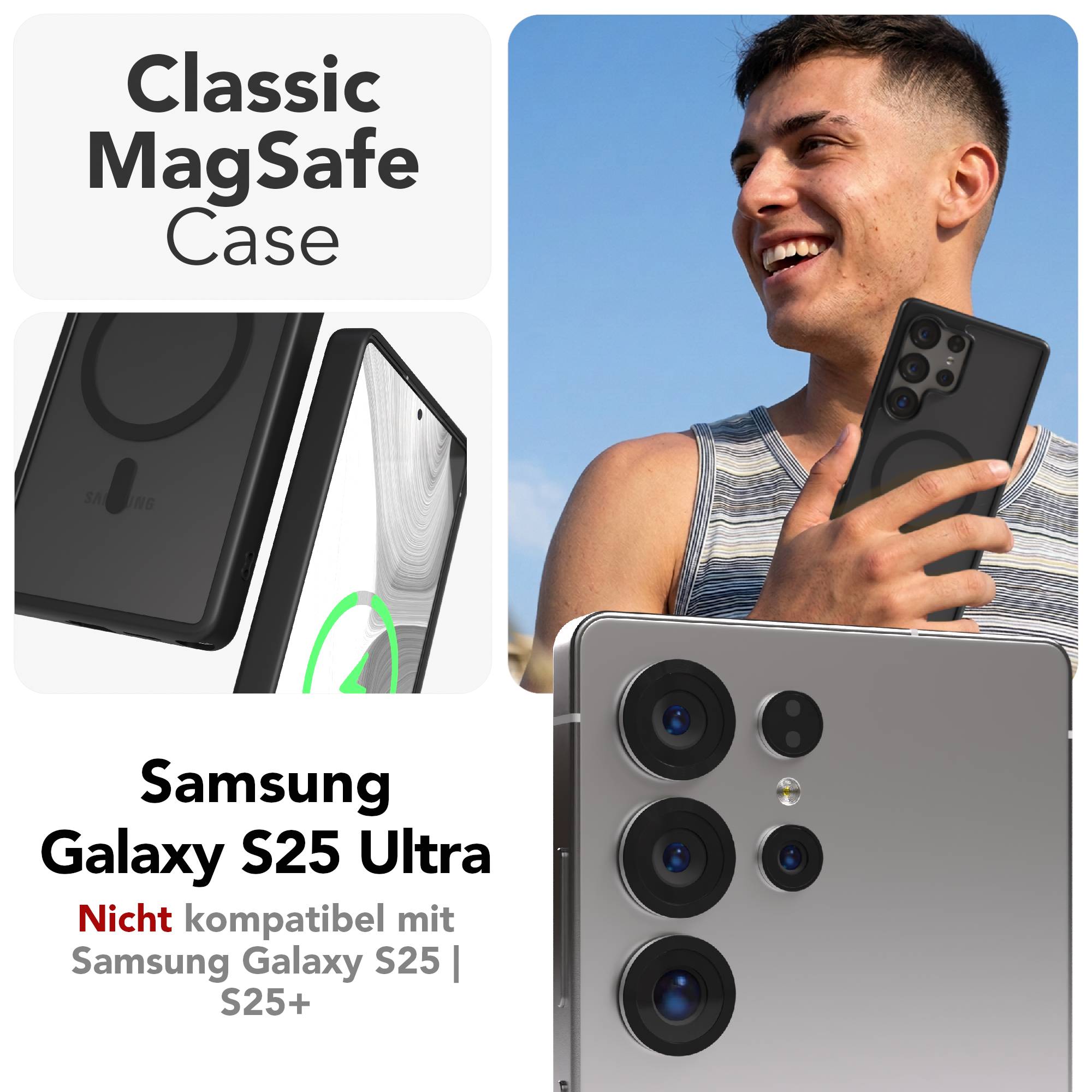 Samsung Galaxy S25 Ultra Bumper Hülle mit MagSafe Magnetring 