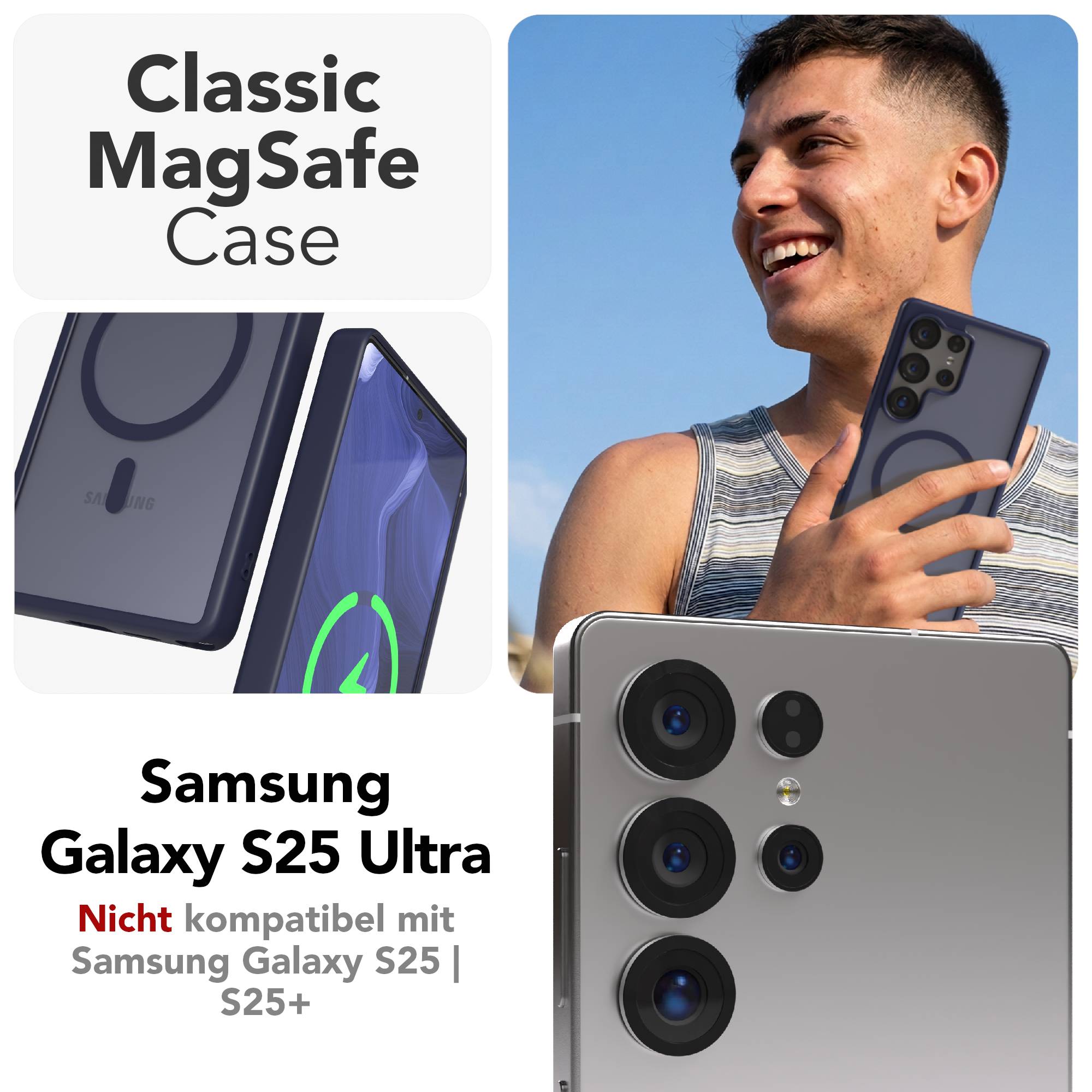 Samsung Galaxy S25 Ultra Bumper Hülle mit MagSafe Magnetring 