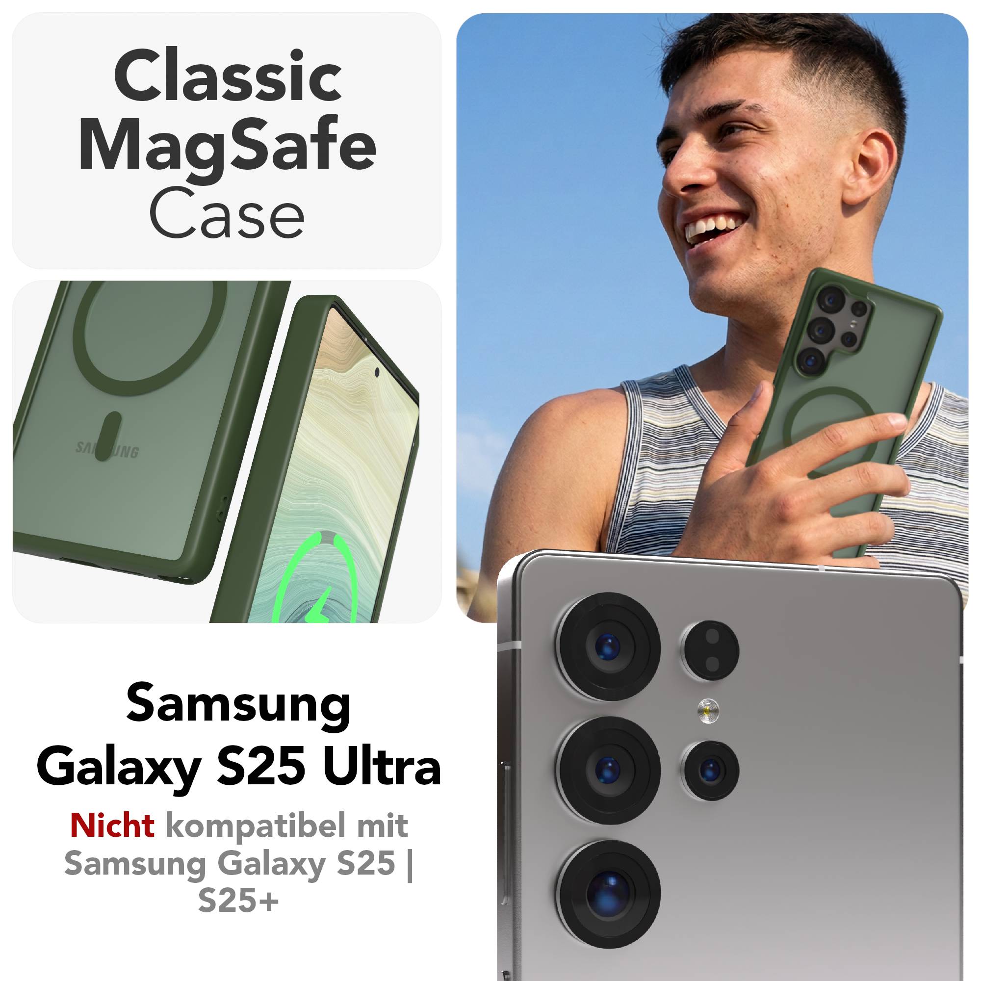 Samsung Galaxy S25 Ultra Bumper Hülle mit MagSafe Magnetring 