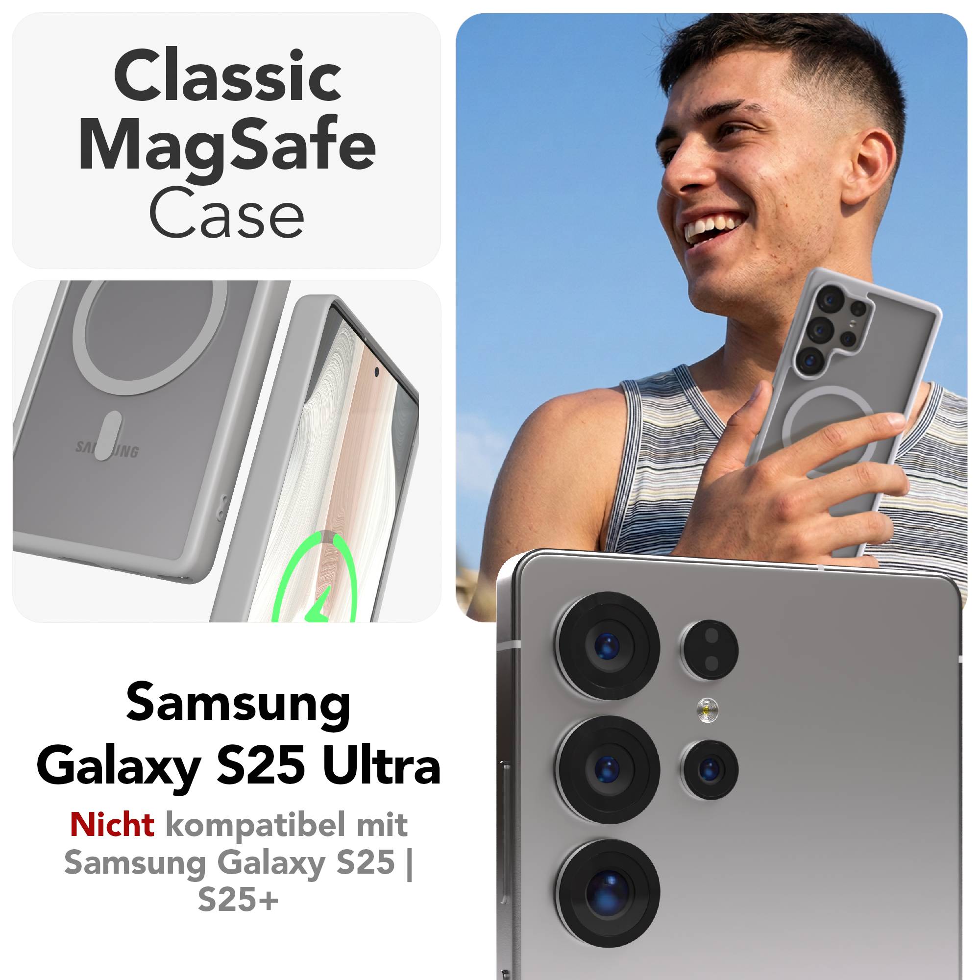 Samsung Galaxy S25 Ultra Bumper Hülle mit MagSafe Magnetring 
