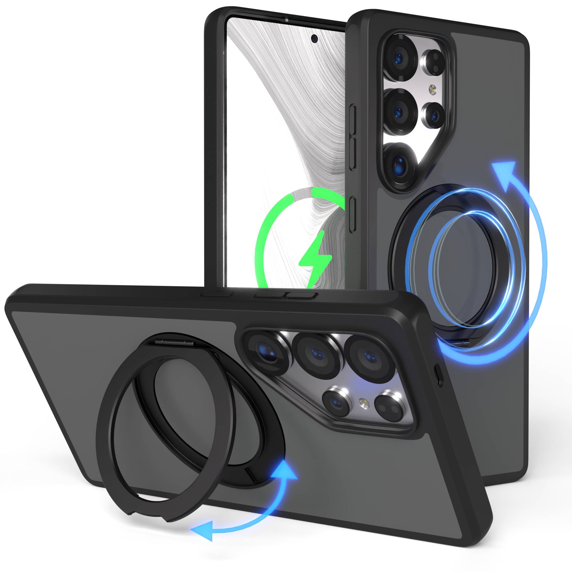 Samsung Galaxy S25 Ultra Bumper Hülle mit drehbarem Ring und MagSafe 