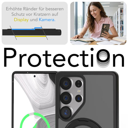 Samsung Galaxy S25 Ultra Bumper Hülle mit drehbarem Ring und MagSafe 