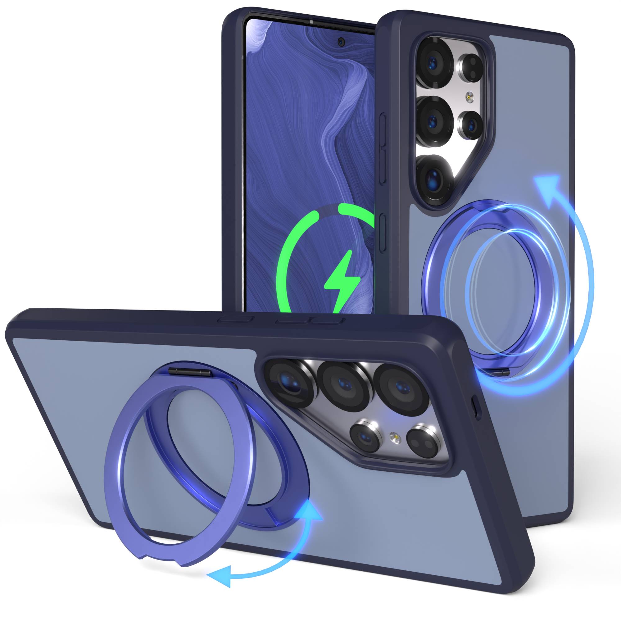 Samsung Galaxy S25 Ultra Bumper Hülle mit drehbarem Ring und MagSafe 