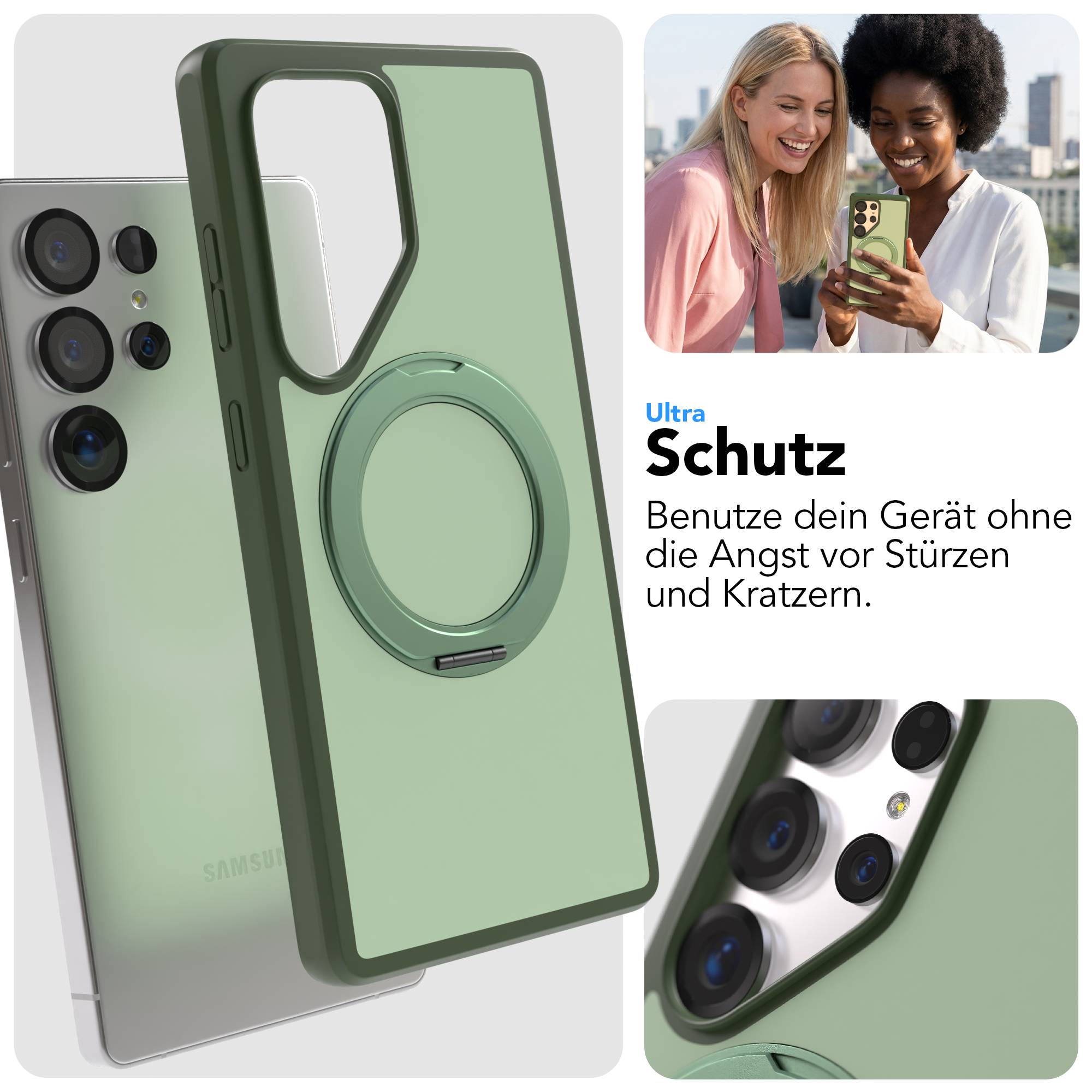 Samsung Galaxy S25 Ultra Bumper Hülle mit drehbarem Ring und MagSafe 