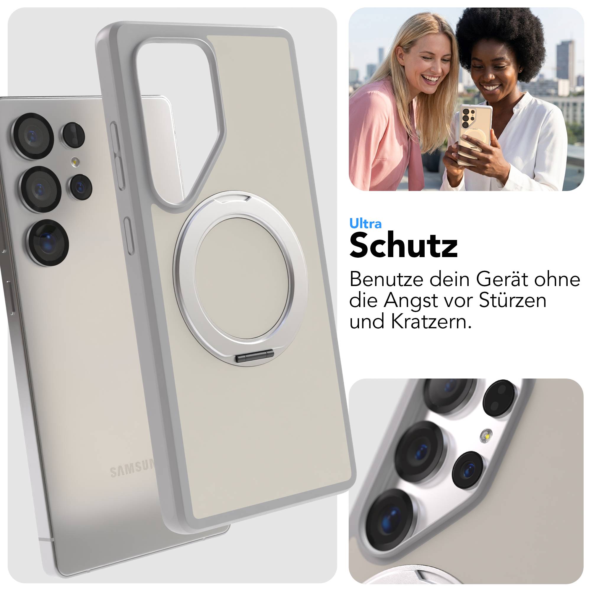 Samsung Galaxy S25 Ultra Bumper Hülle mit drehbarem Ring und MagSafe 