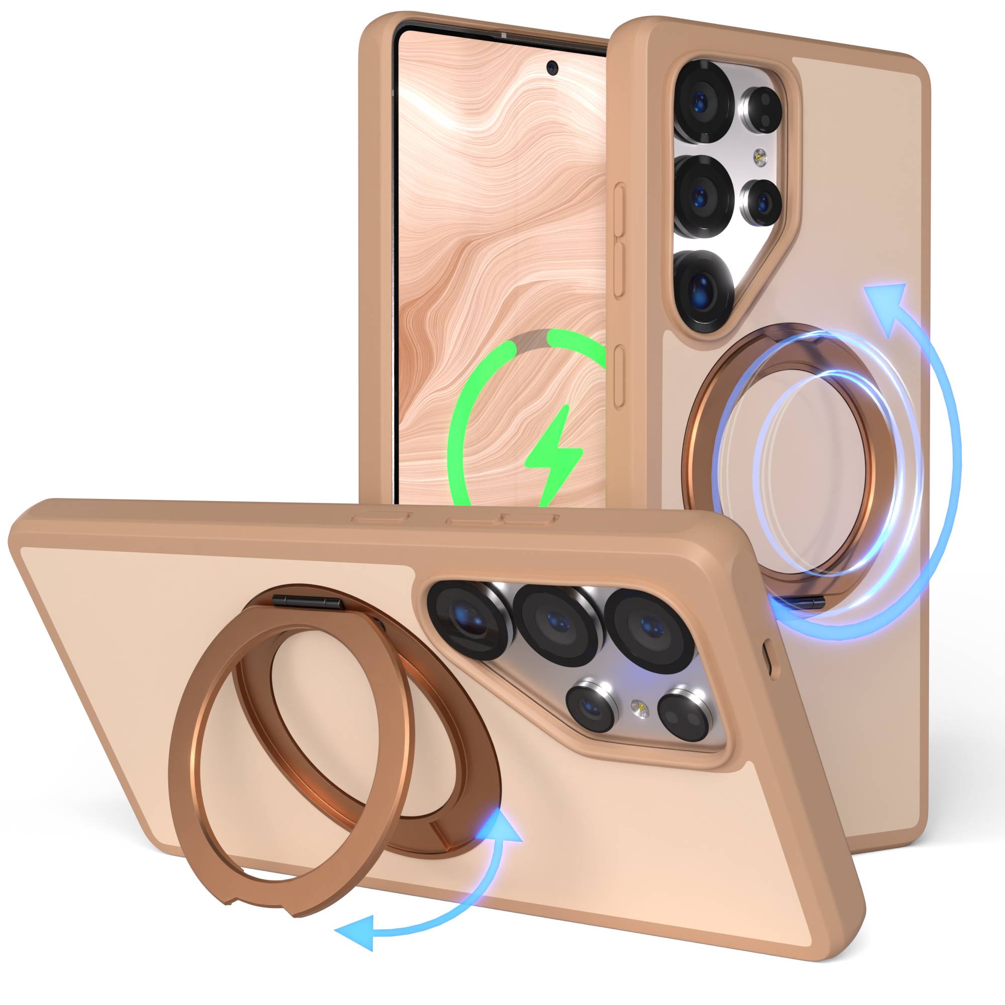 Samsung Galaxy S25 Ultra Bumper Hülle mit drehbarem Ring und MagSafe 