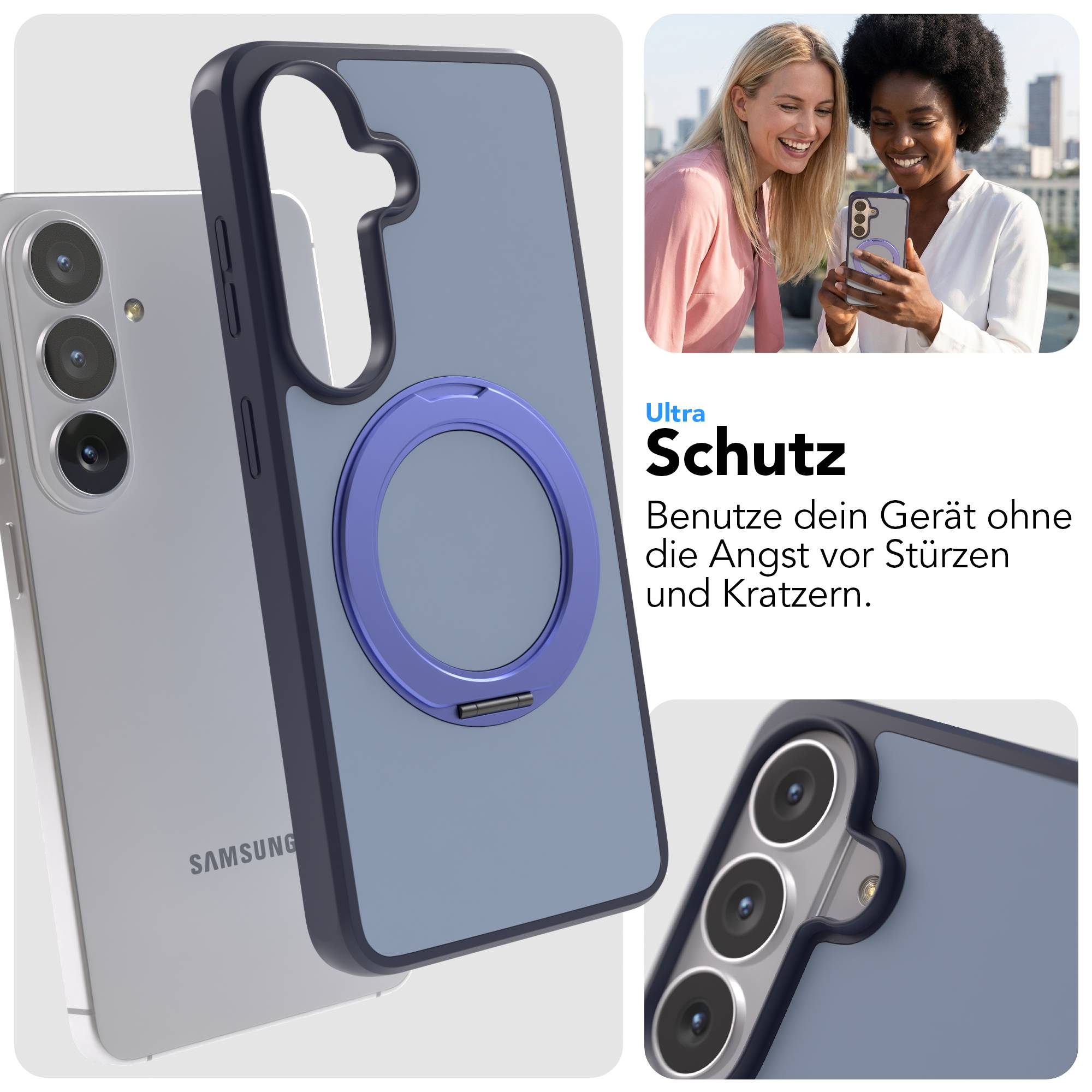 Samsung Galaxy S26 Bumper Hülle mit drehbarem Ring und MagSafe Funktion 