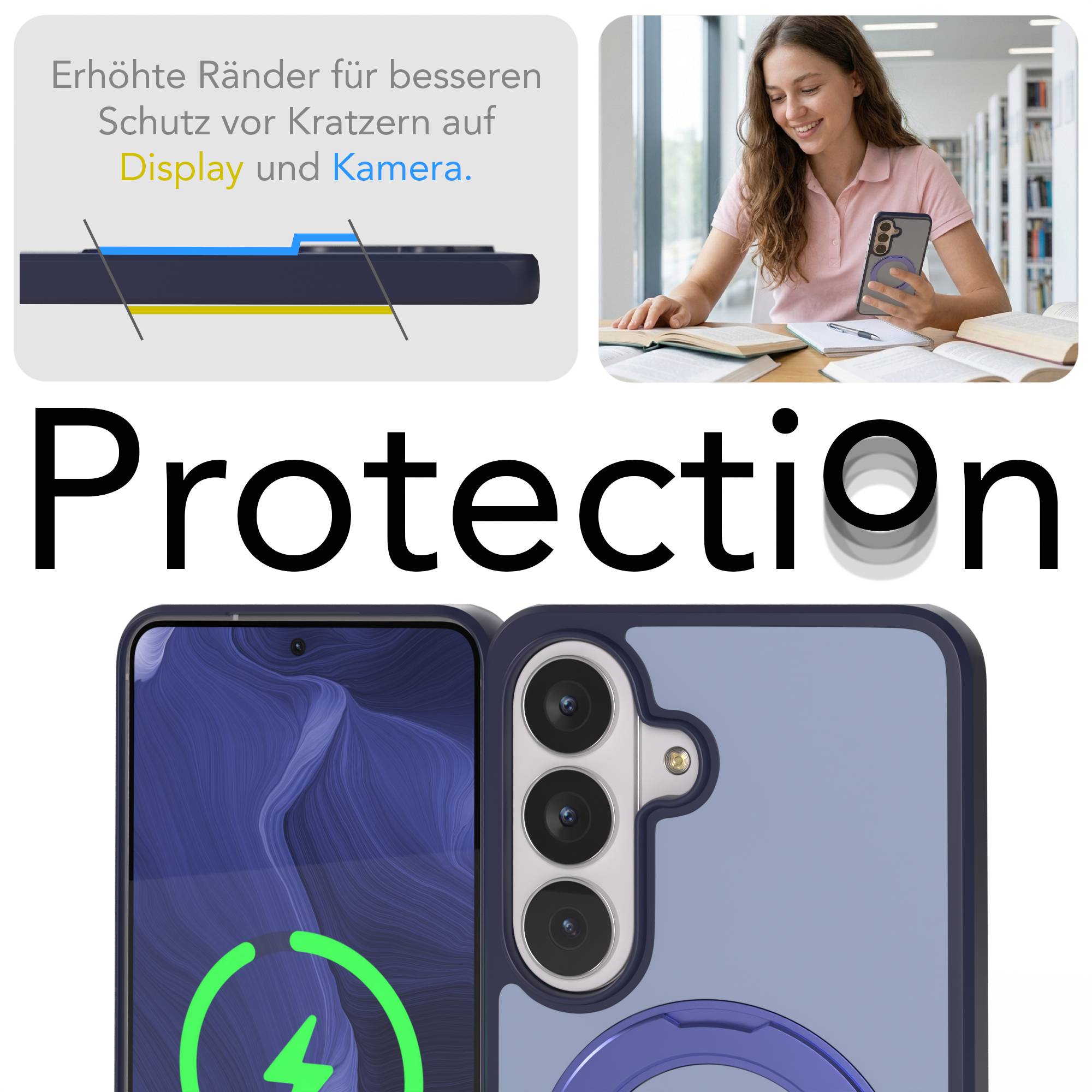 Samsung Galaxy S26 Bumper Hülle mit drehbarem Ring und MagSafe Funktion 