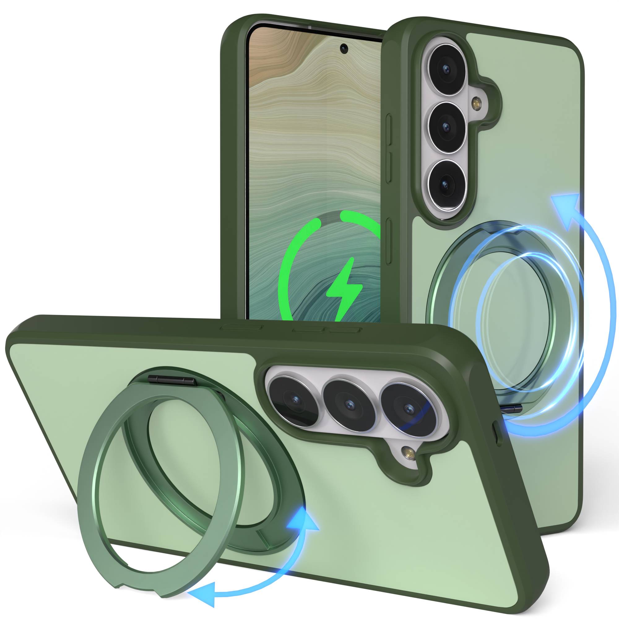 Samsung Galaxy S26 Bumper Hülle mit drehbarem Ring und MagSafe Funktion 
