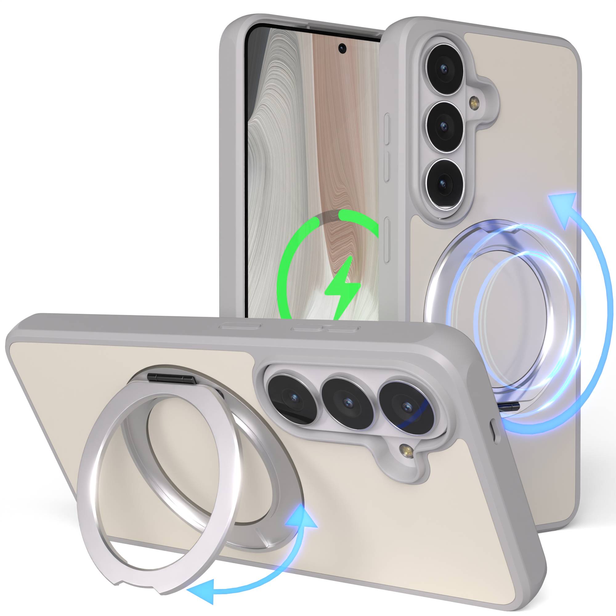 Samsung Galaxy S26 Bumper Hülle mit drehbarem Ring und MagSafe Funktion 
