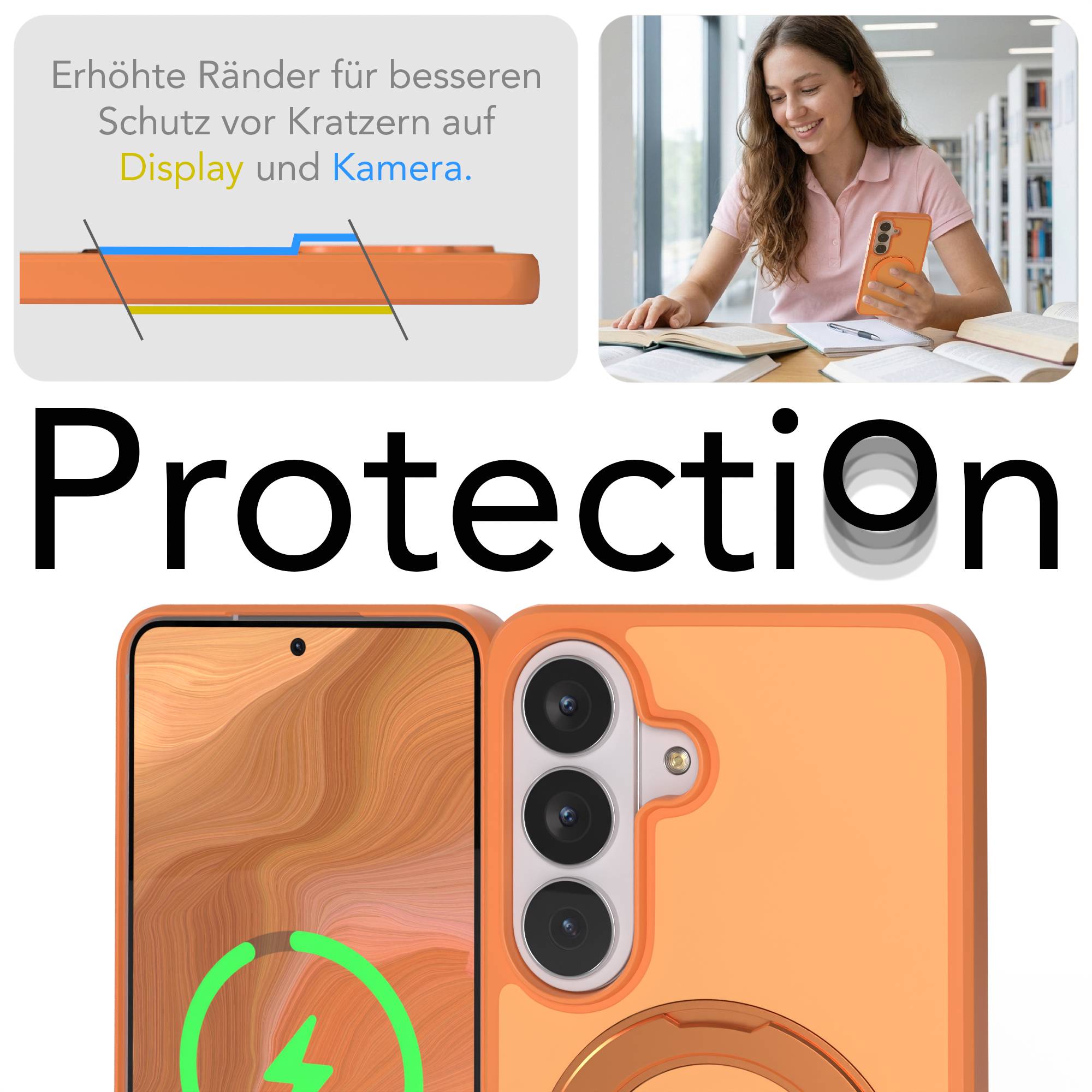 Samsung Galaxy S26 Bumper Hülle mit drehbarem Ring und MagSafe Funktion 