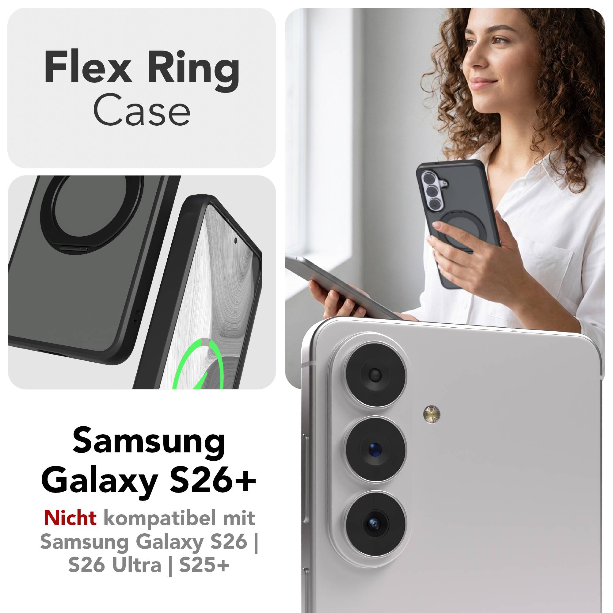 Samsung Galaxy S26 Plus Bumper Hülle mit drehbarem MagSafe Ring 