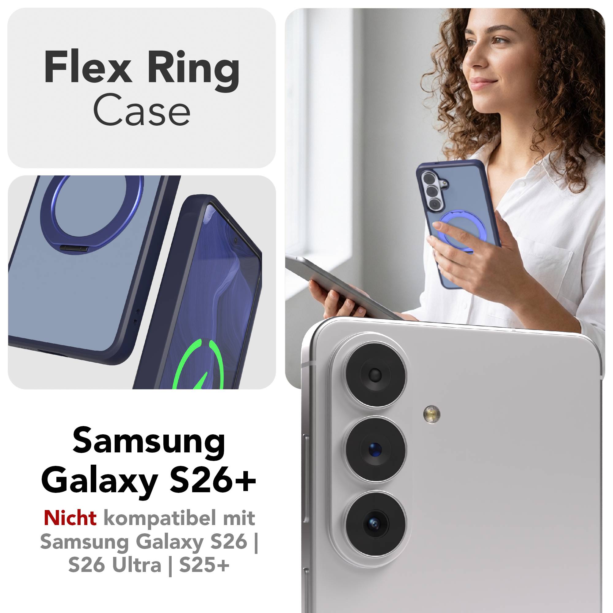 Samsung Galaxy S26 Plus Bumper Hülle mit drehbarem MagSafe Ring 