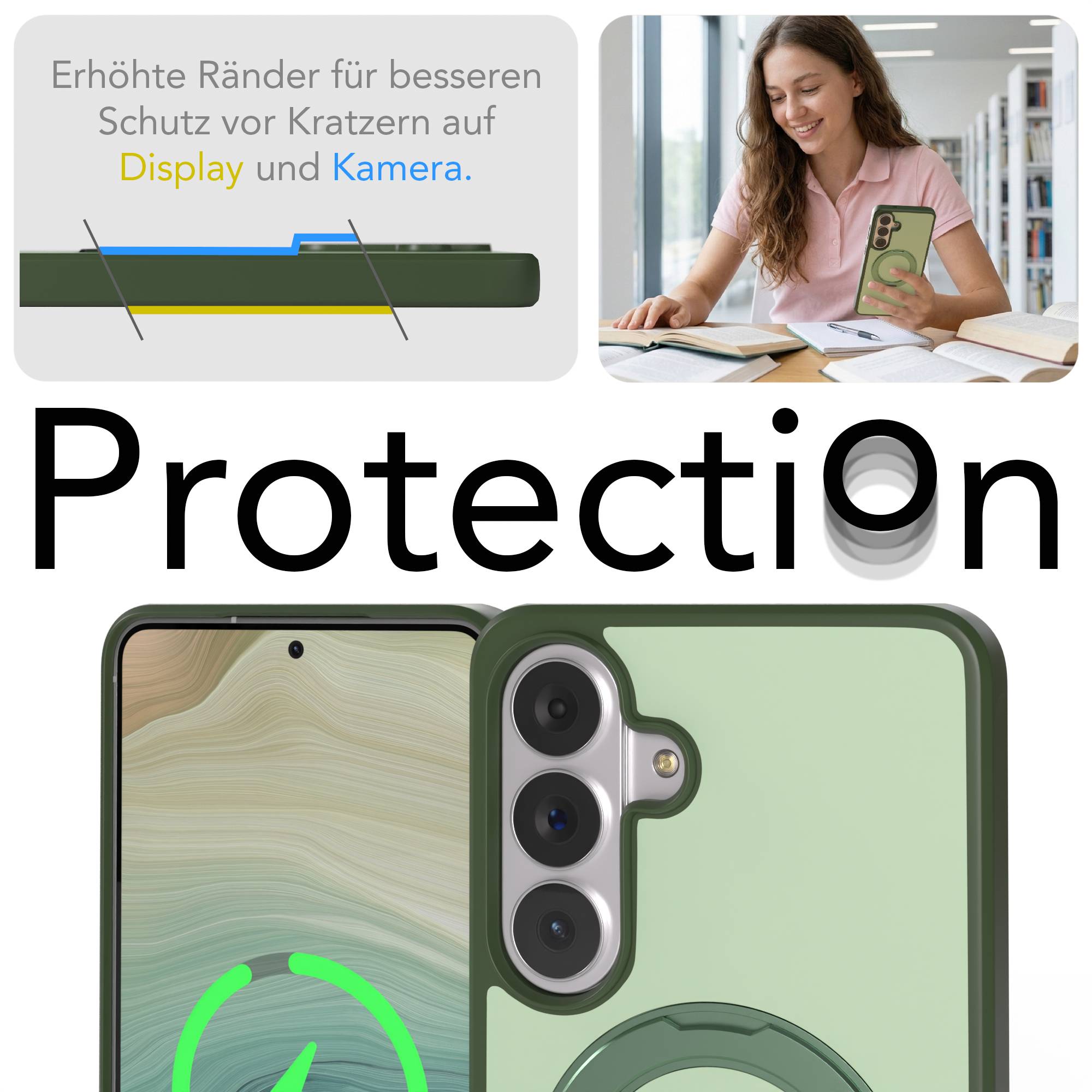 Samsung Galaxy S26 Plus Bumper Hülle mit drehbarem MagSafe Ring 