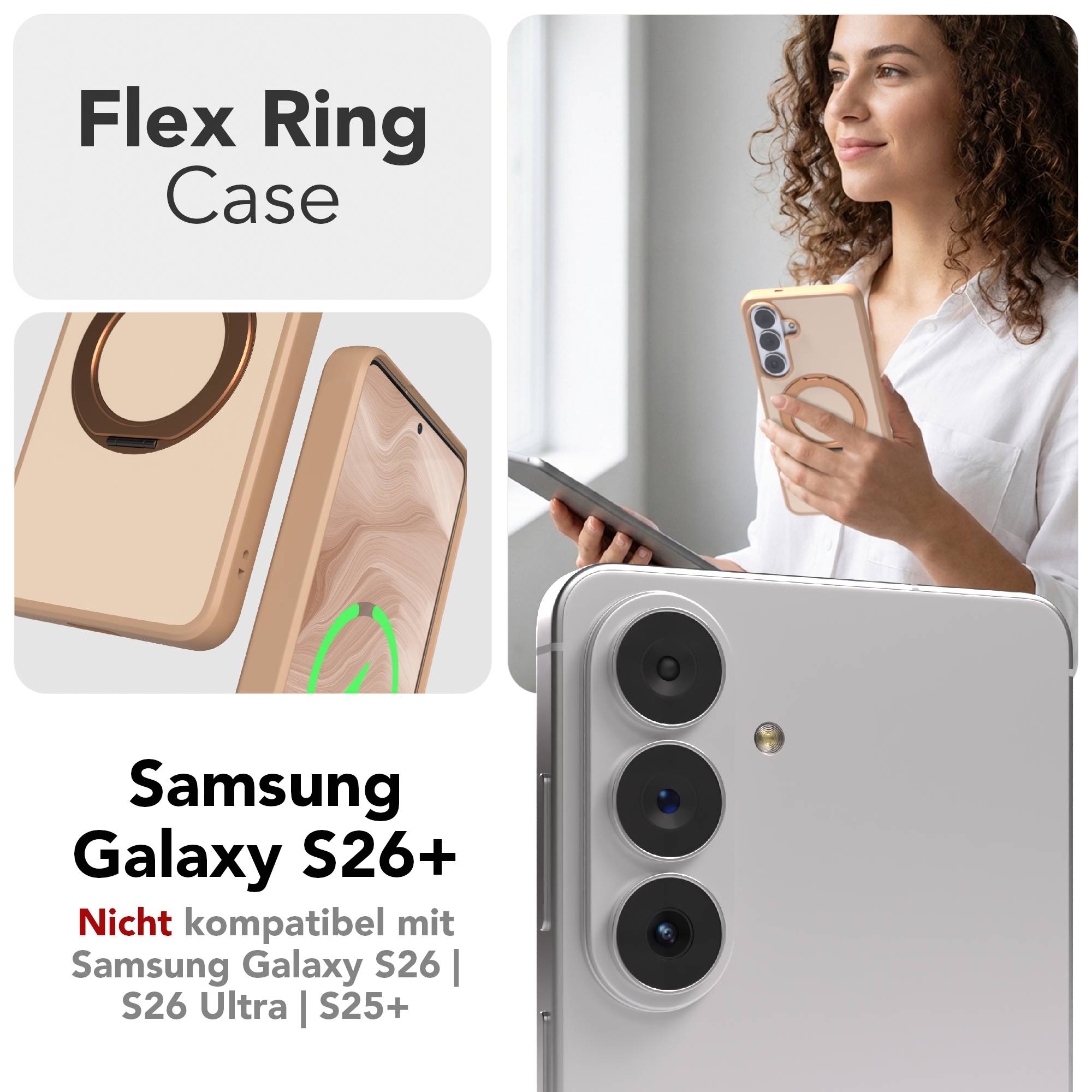 Samsung Galaxy S26 Plus Bumper Hülle mit drehbarem MagSafe Ring 