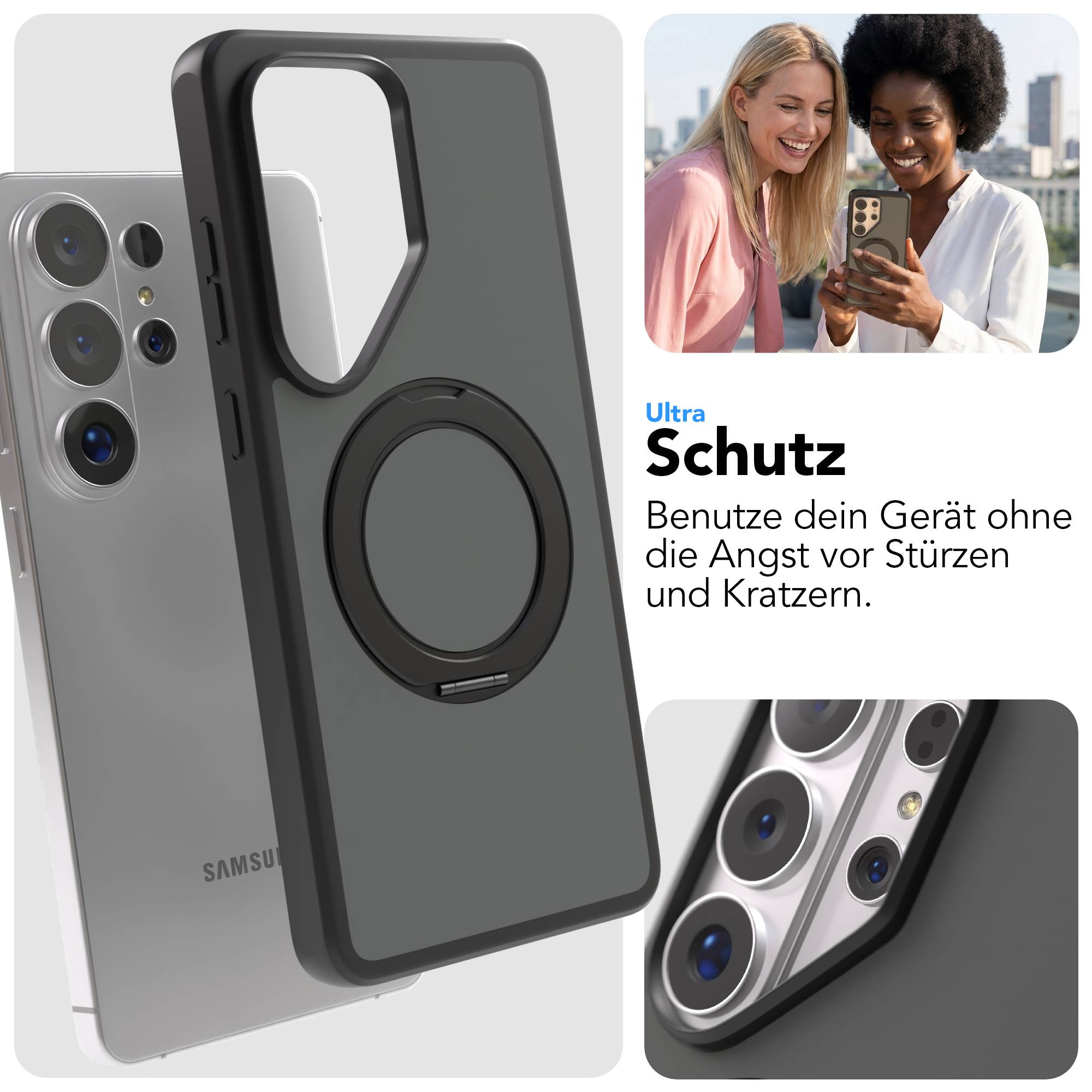 Samsung Galaxy S26 Ultra Bumper Hülle mit drehbarem Ring und MagSafe Funktion 