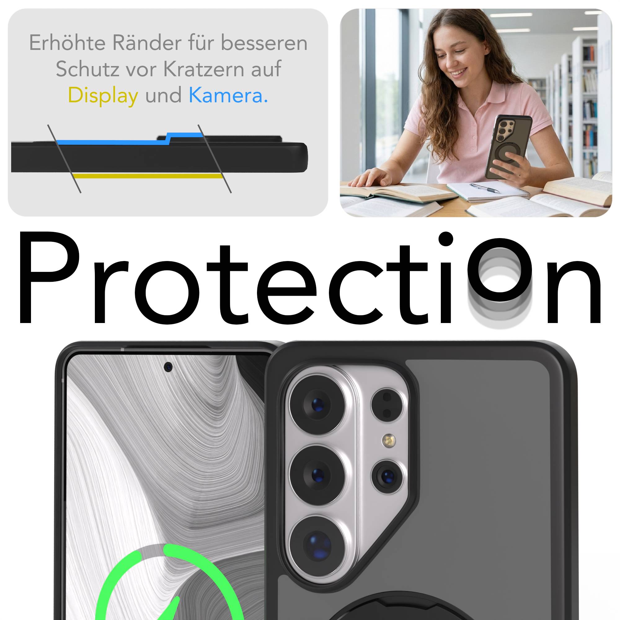 Samsung Galaxy S26 Ultra Bumper Hülle mit drehbarem Ring und MagSafe Funktion 