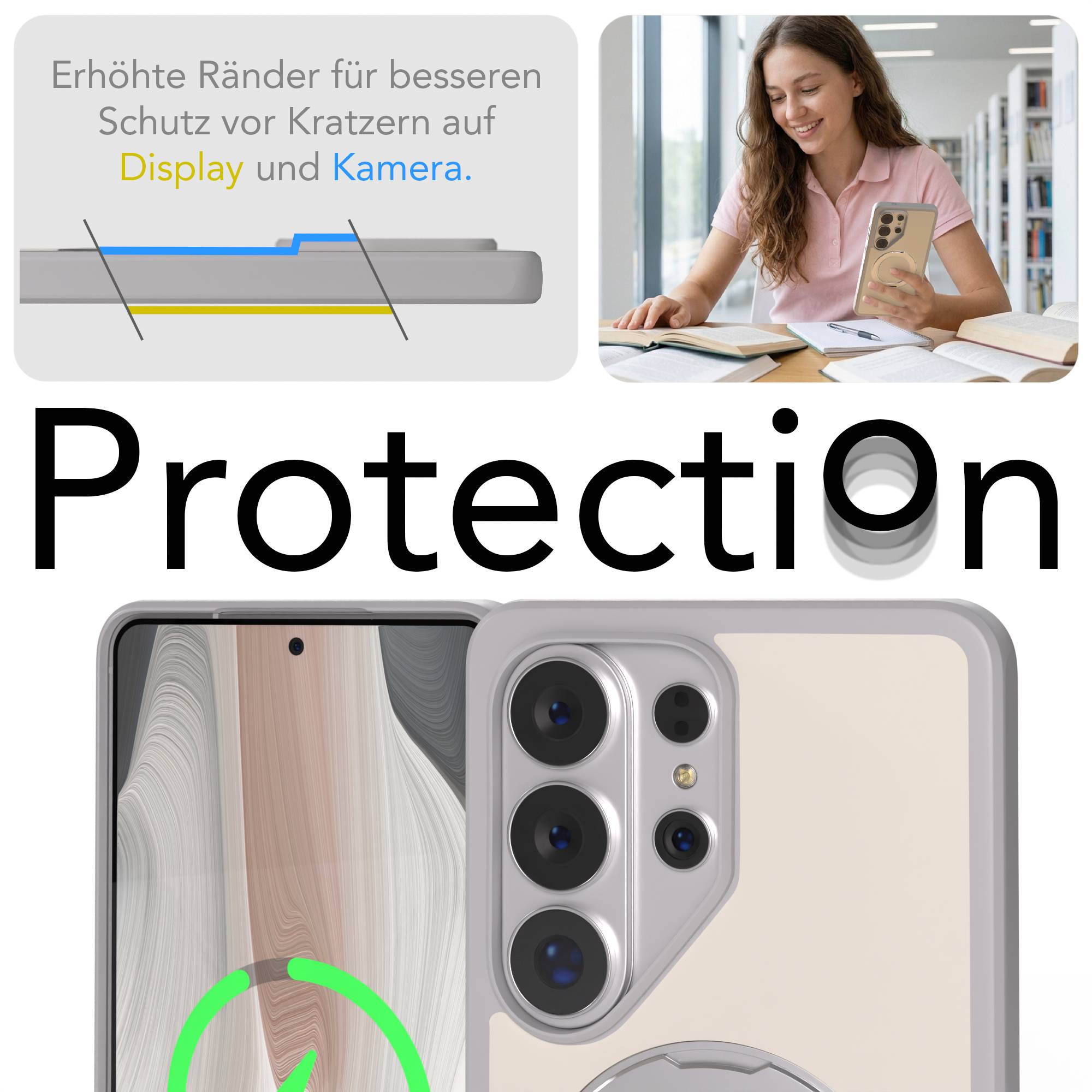 Samsung Galaxy S26 Ultra Bumper Hülle mit drehbarem Ring und MagSafe Funktion 