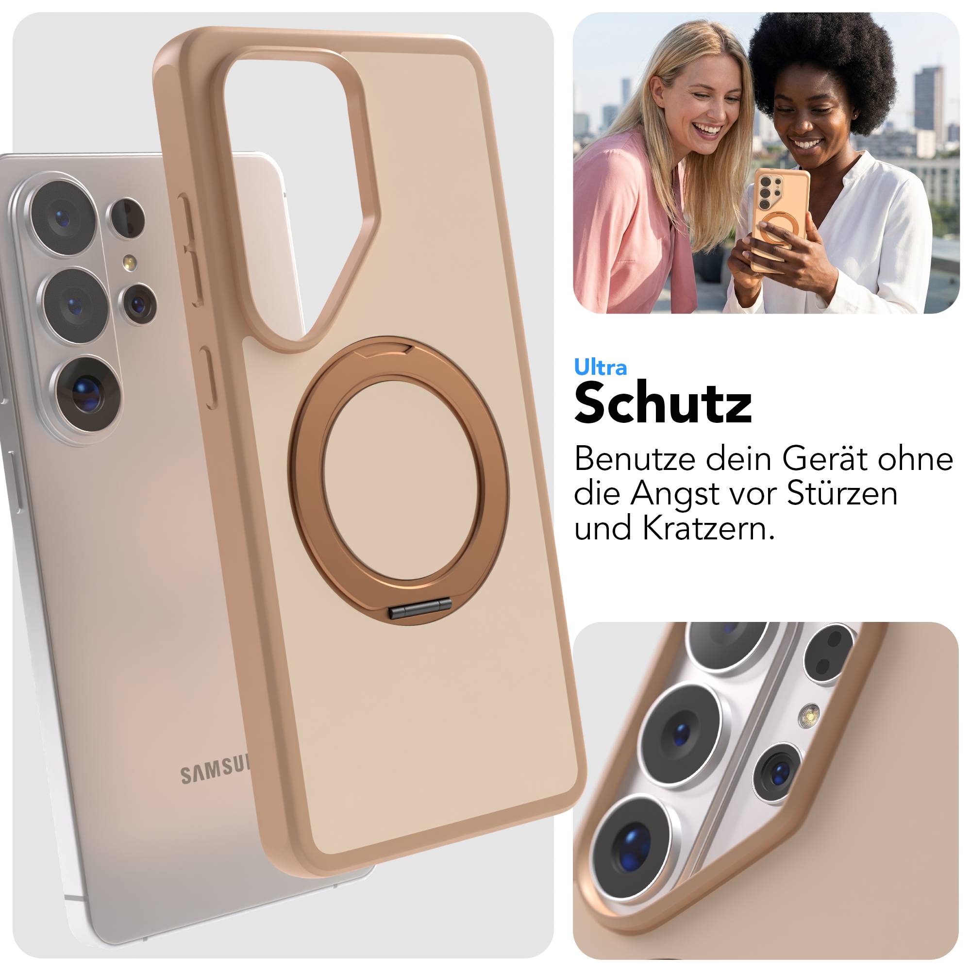 Samsung Galaxy S26 Ultra Bumper Hülle mit drehbarem Ring und MagSafe Funktion 