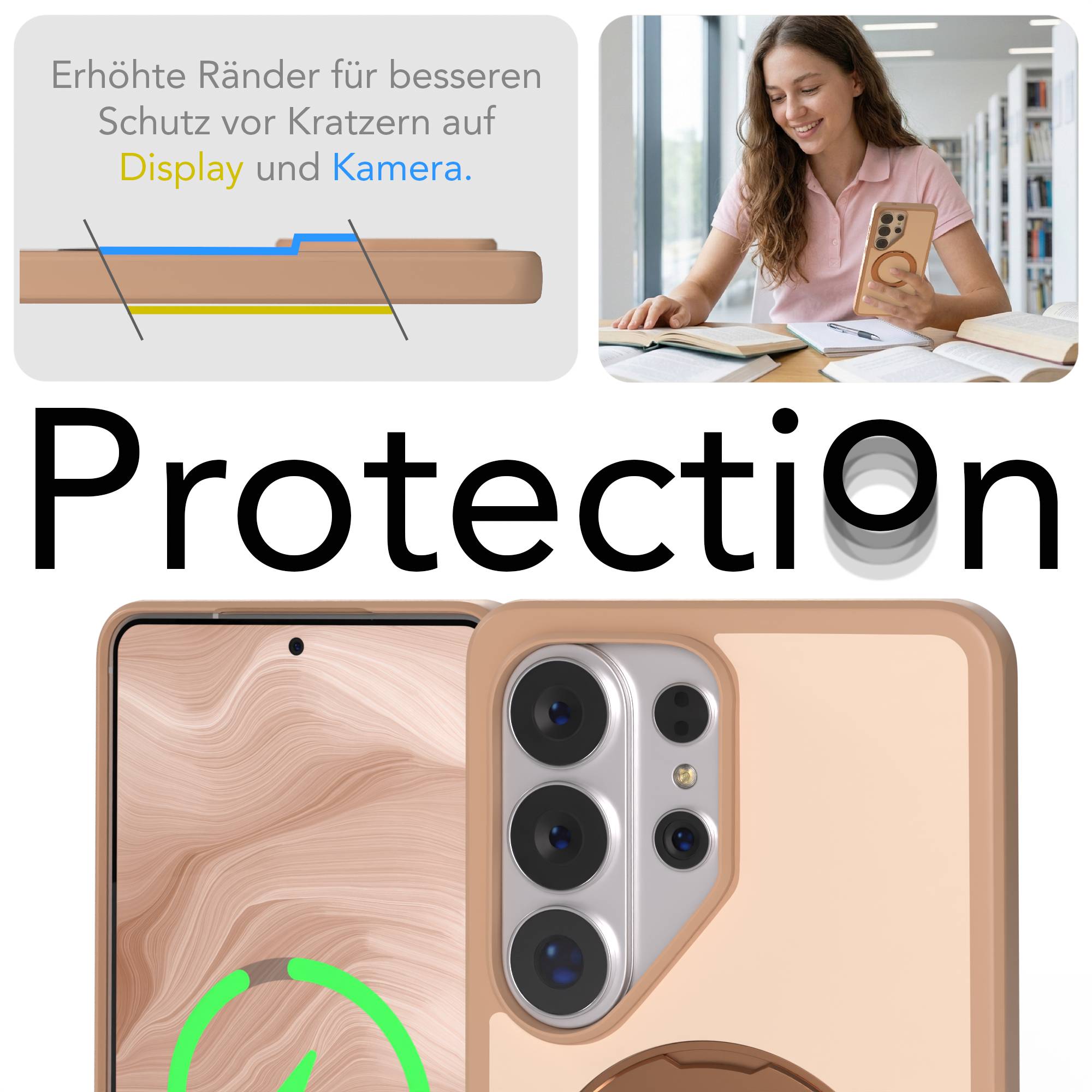 Samsung Galaxy S26 Ultra Bumper Hülle mit drehbarem Ring und MagSafe Funktion 