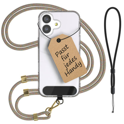 Universal Handykette mit Einlege-Pad und Karabiner für Smartphones 