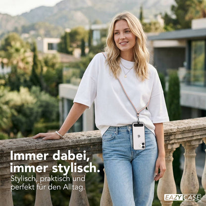 Universal Handykette mit Einlege-Pad und Karabiner für Smartphones 