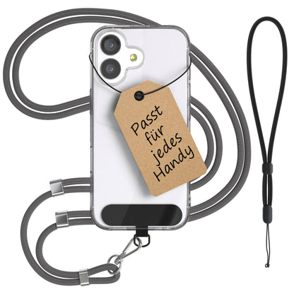 Universal Handykette mit Einlege-Pad und Karabiner für Smartphones 