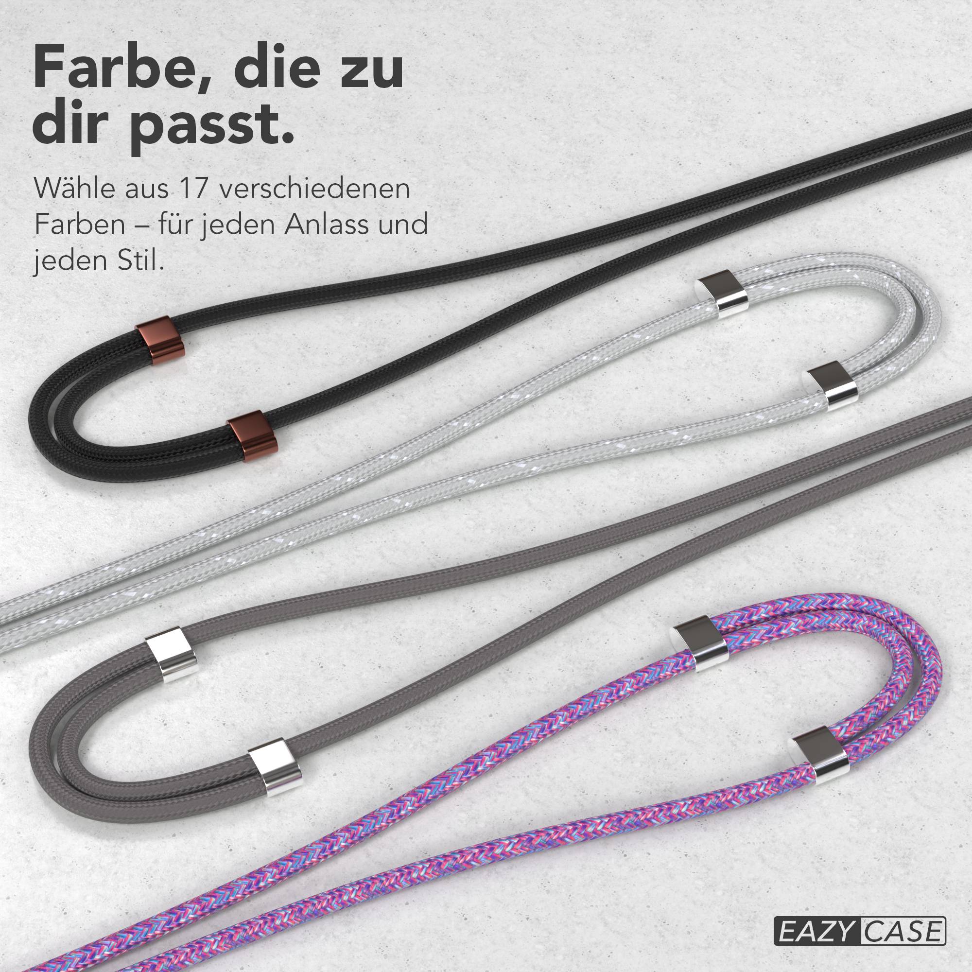 Universal Handykette mit Einlege-Pad und Karabiner für Smartphones 
