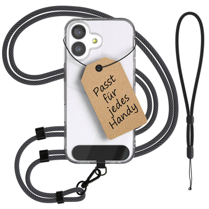 Universal Handykette mit Einlege-Pad und Karabiner für Smartphones 