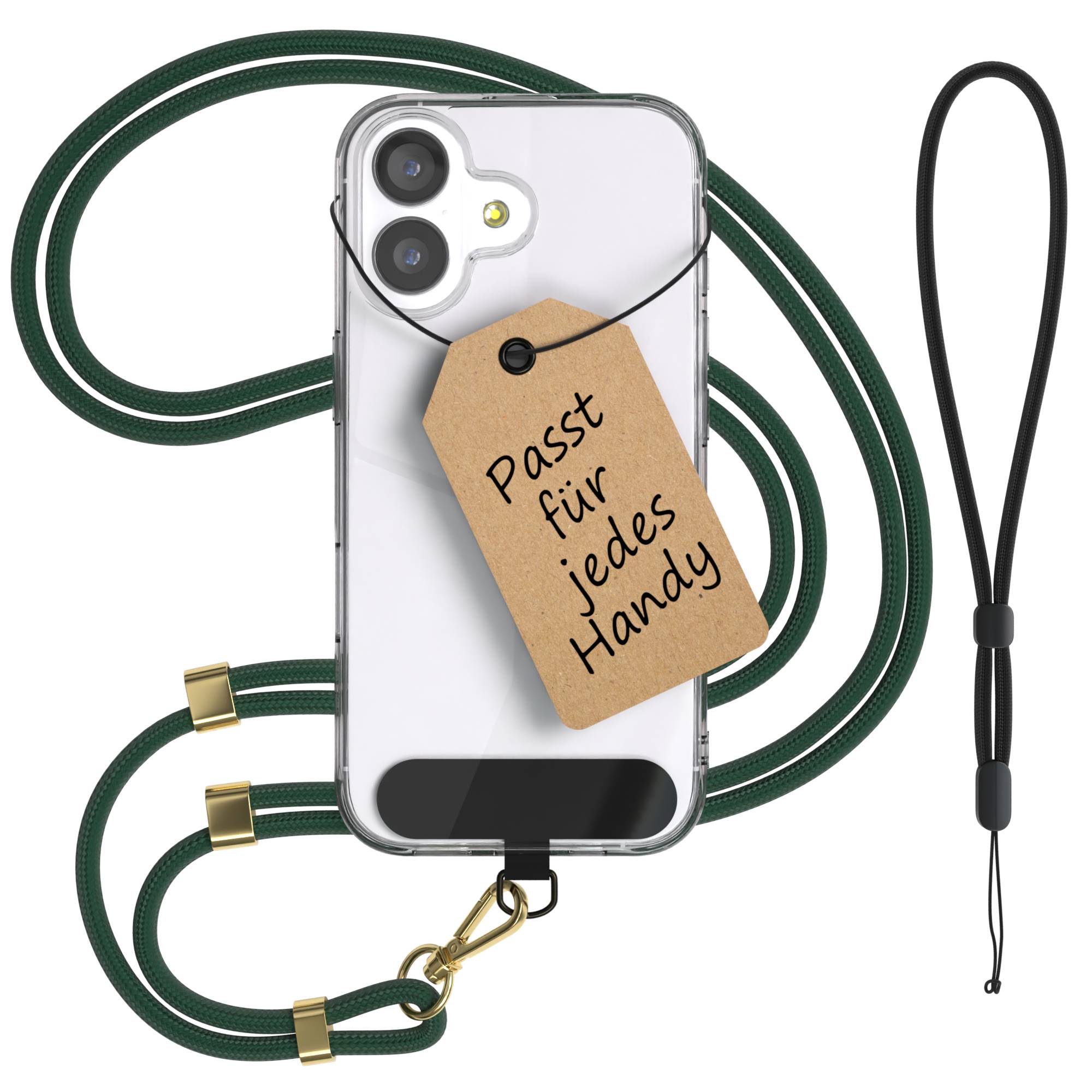 Universal Handykette mit Einlege-Pad und Karabiner für Smartphones 