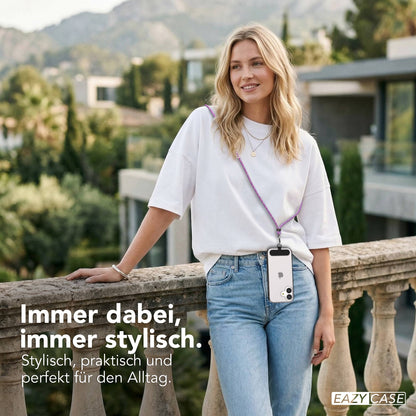 Universal Handykette mit Einlege-Pad und Karabiner für Smartphones 