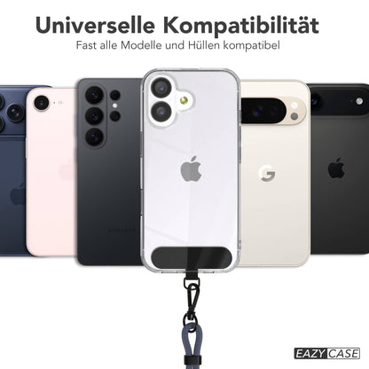 Universal Handykette mit Einlege-Pad und Karabiner für Smartphones 