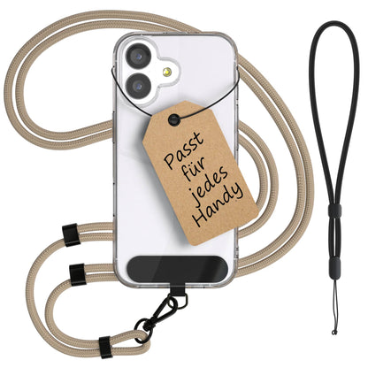 Universal Handykette mit Einlege-Pad und Karabiner für Smartphones 