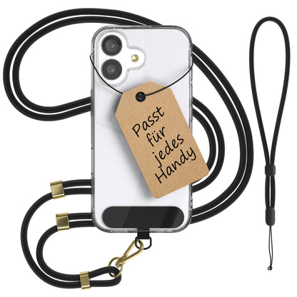 Universal Handykette mit Einlege-Pad und Karabiner für Smartphones 