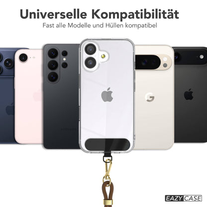 Universal Handykette mit Einlege-Pad und Karabiner für Smartphones 