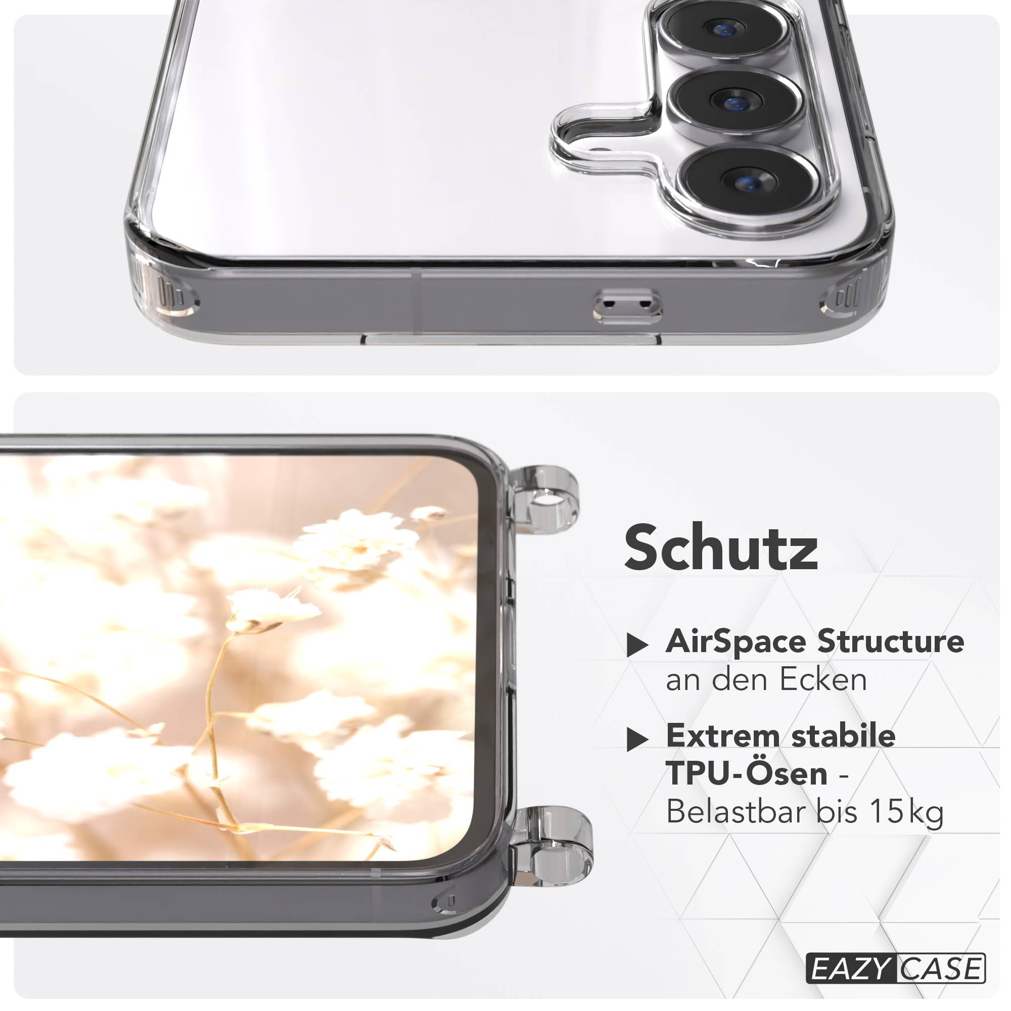 Samsung Galaxy S25 FE transparente Handykette mit verstellbarer Kordel TPU Hülle 
