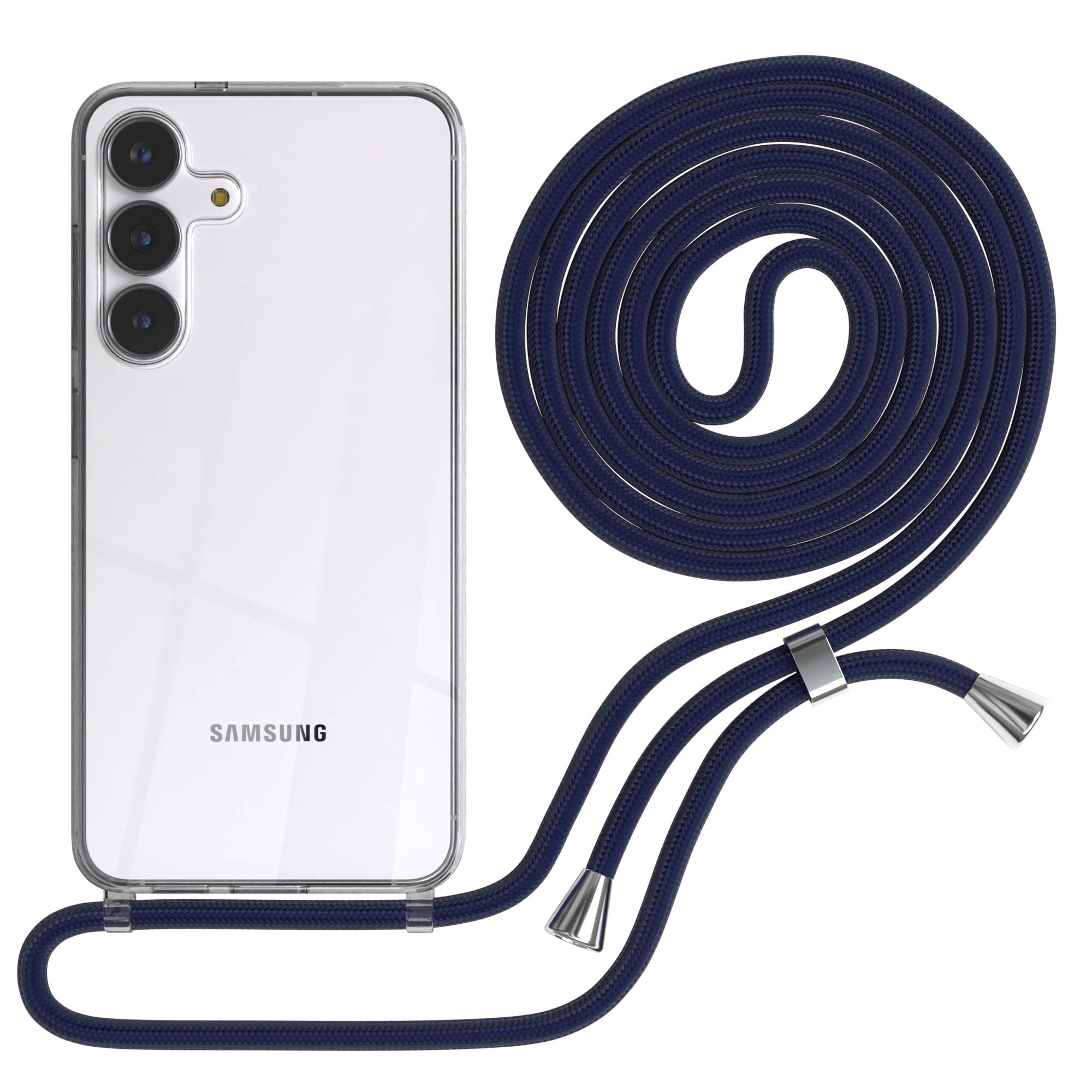 Samsung Galaxy S25 FE transparente Handykette mit verstellbarer Kordel TPU Hülle 