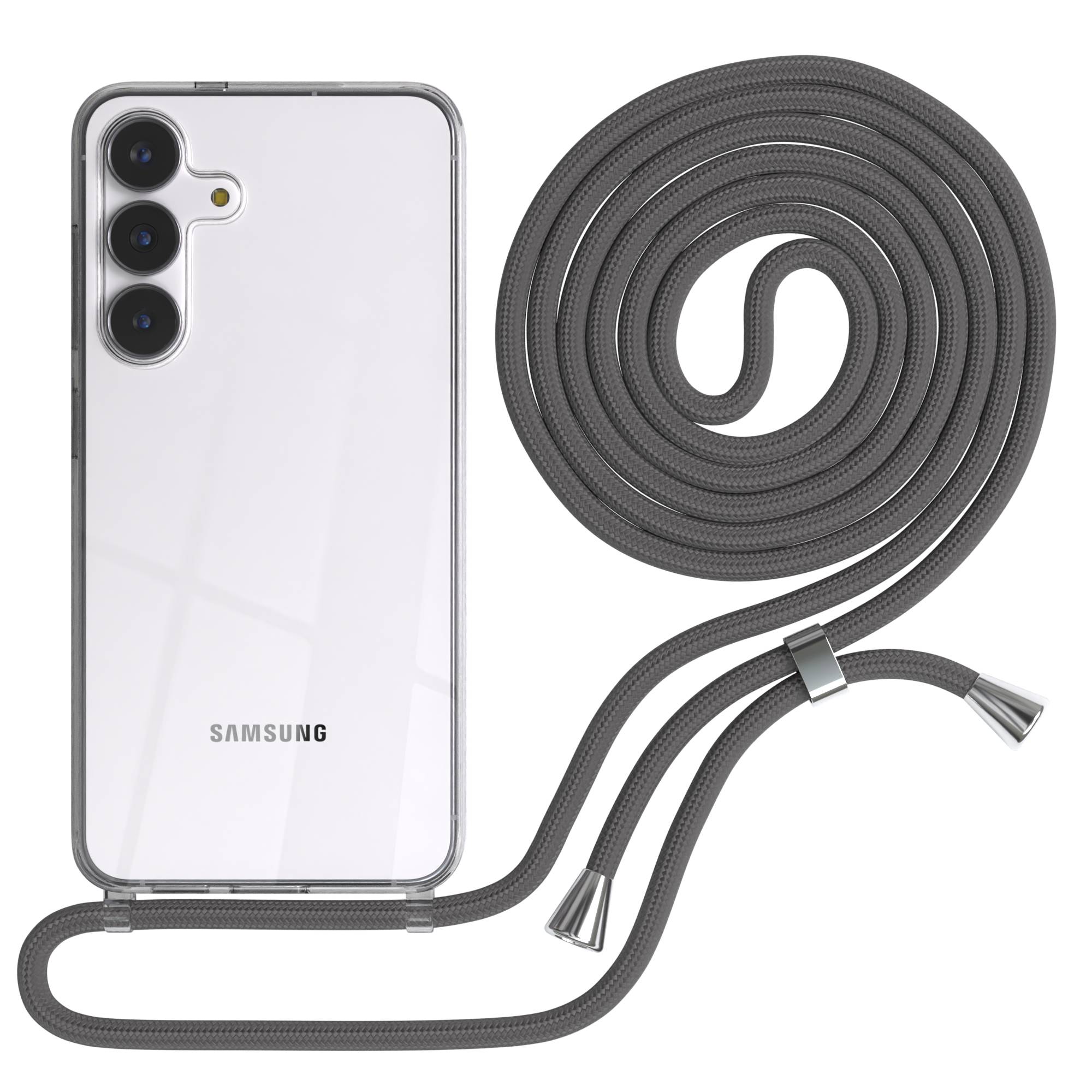 Samsung Galaxy S25 FE transparente Handykette mit verstellbarer Kordel TPU Hülle 