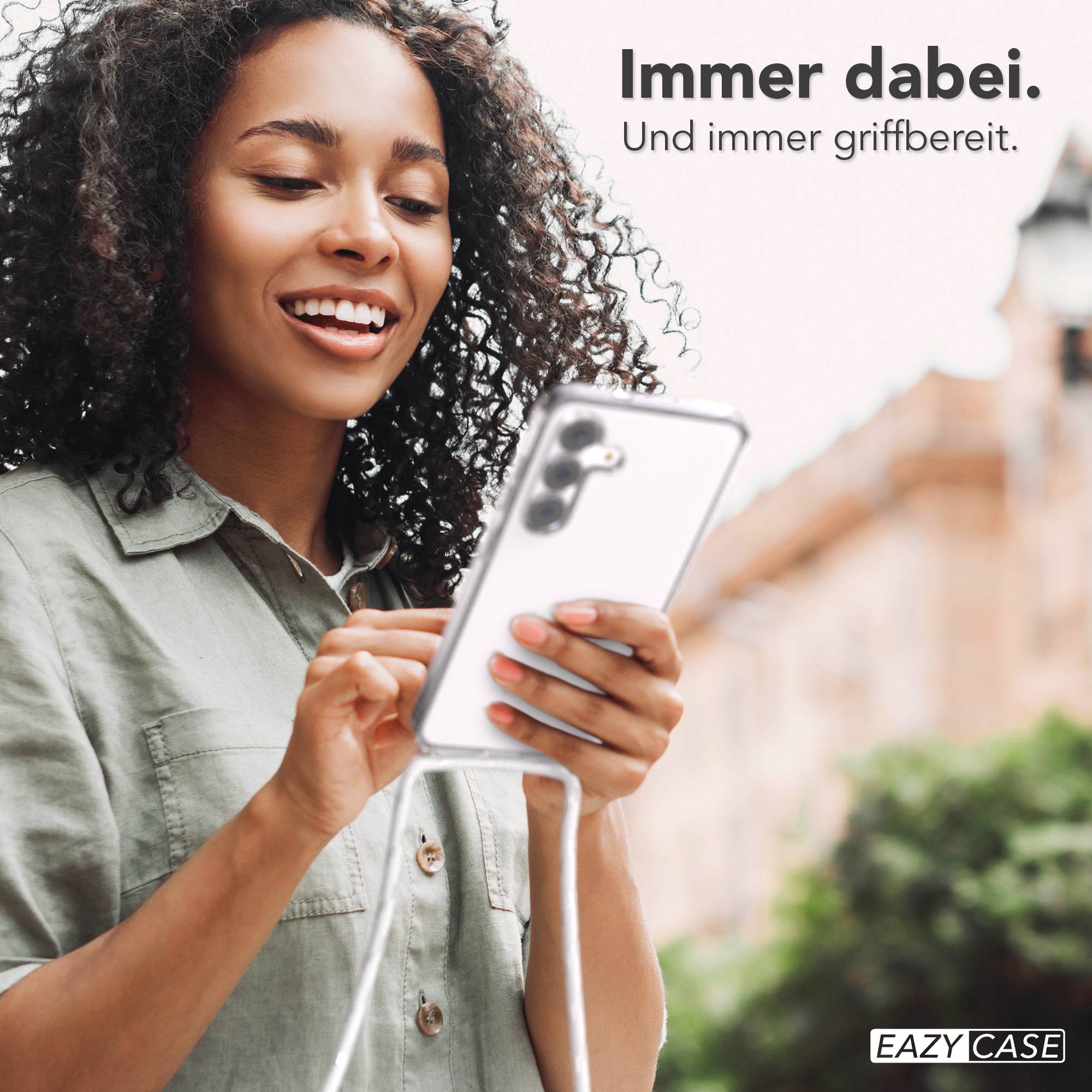 Samsung Galaxy S25 FE transparente Handykette mit verstellbarer Kordel TPU Hülle 