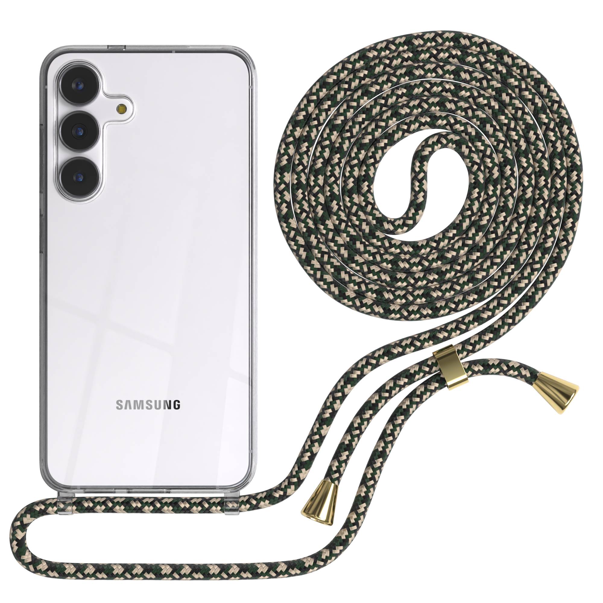 Samsung Galaxy S25 FE transparente Handykette mit verstellbarer Kordel TPU Hülle 