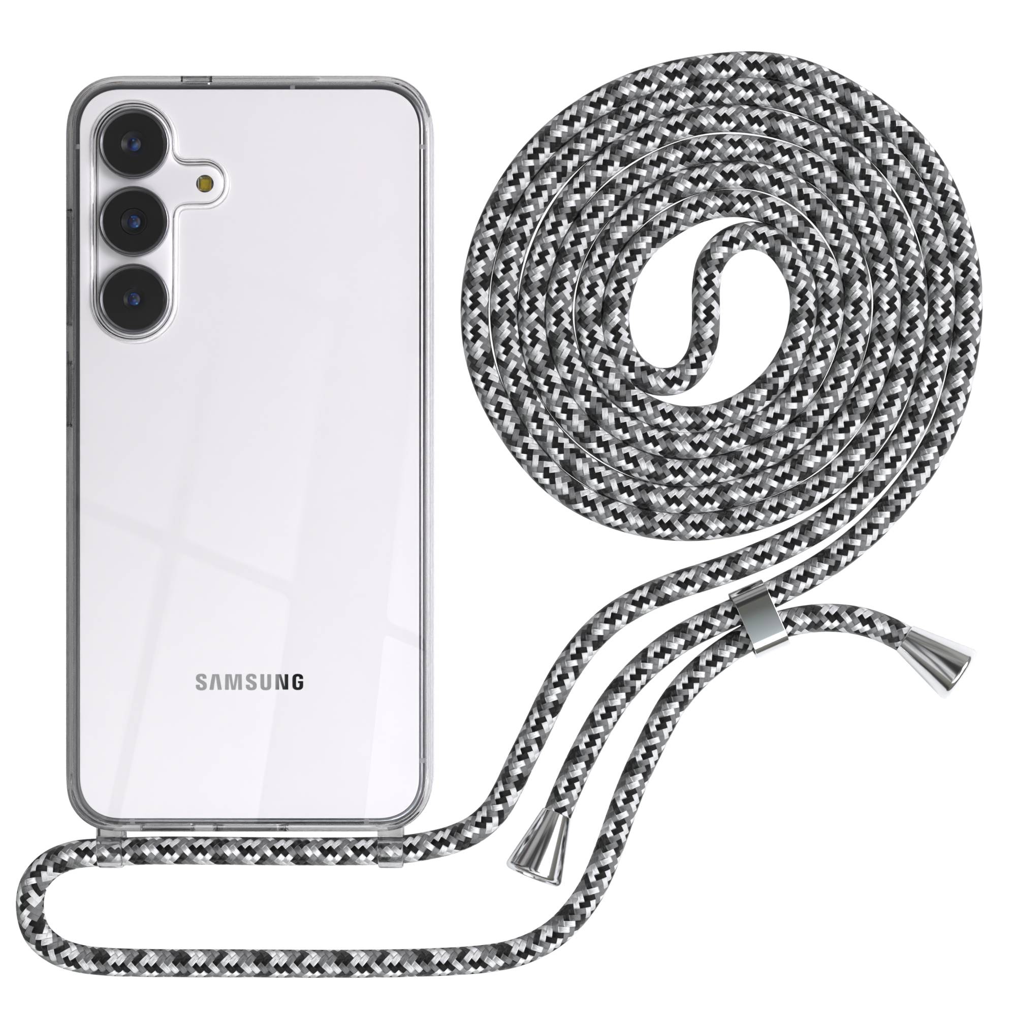 Samsung Galaxy S25 FE transparente Handykette mit verstellbarer Kordel TPU Hülle 