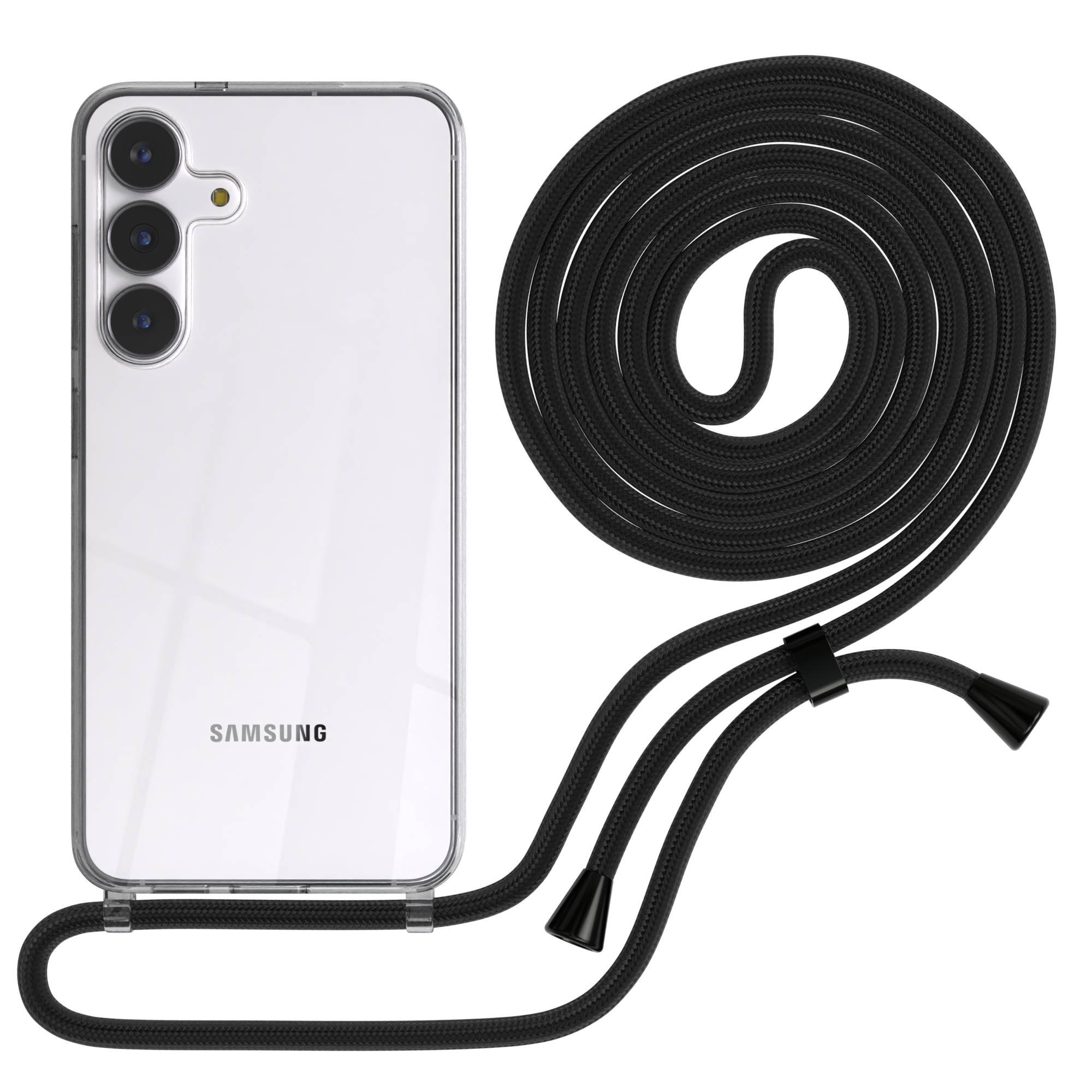 Samsung Galaxy S25 FE transparente Handykette mit verstellbarer Kordel TPU Hülle 