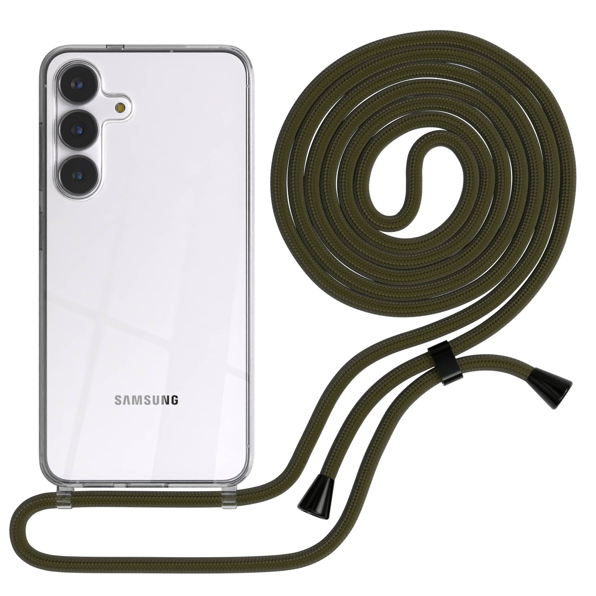 Samsung Galaxy S25 FE transparente Handykette mit verstellbarer Kordel TPU Hülle 