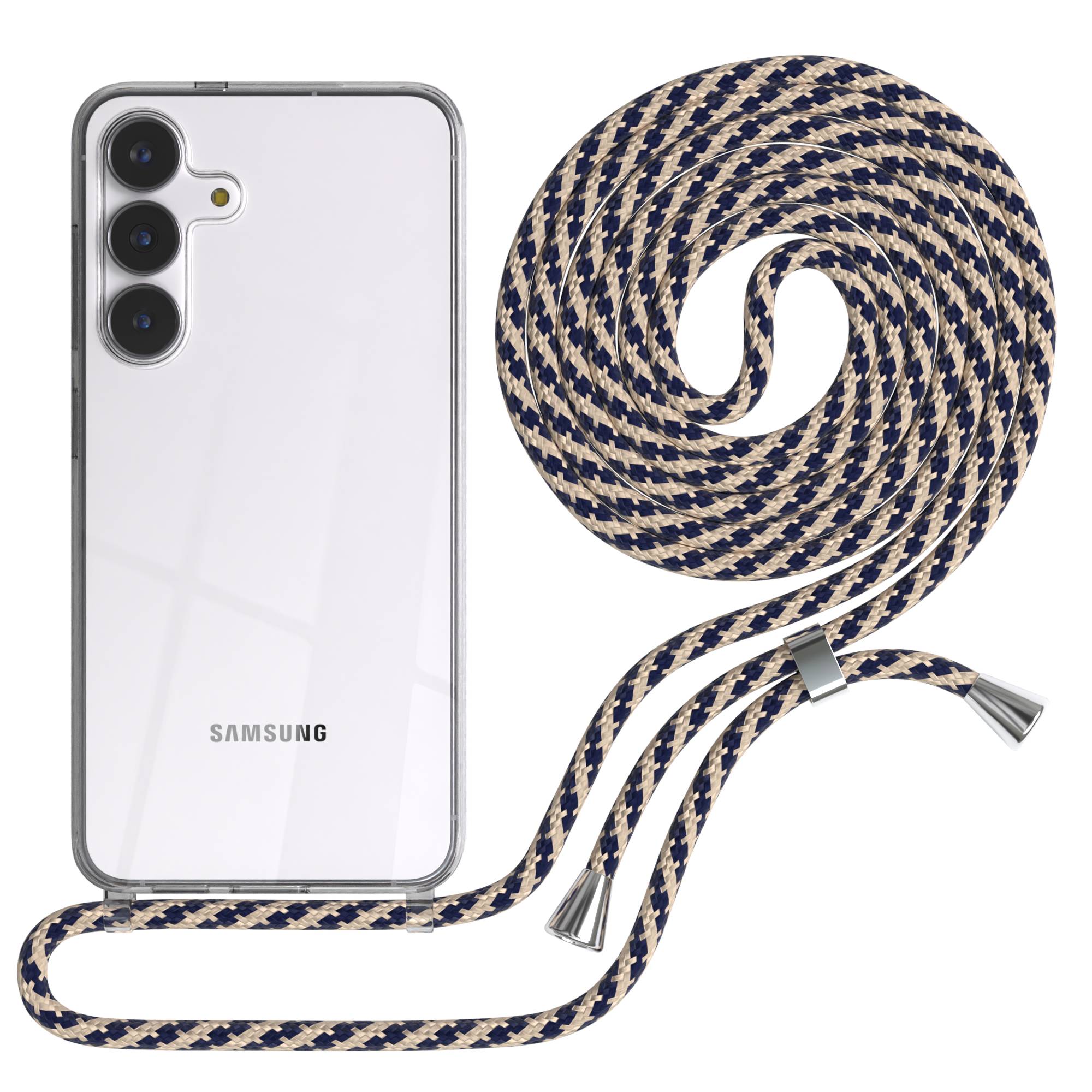 Samsung Galaxy S25 FE transparente Handykette mit verstellbarer Kordel TPU Hülle 