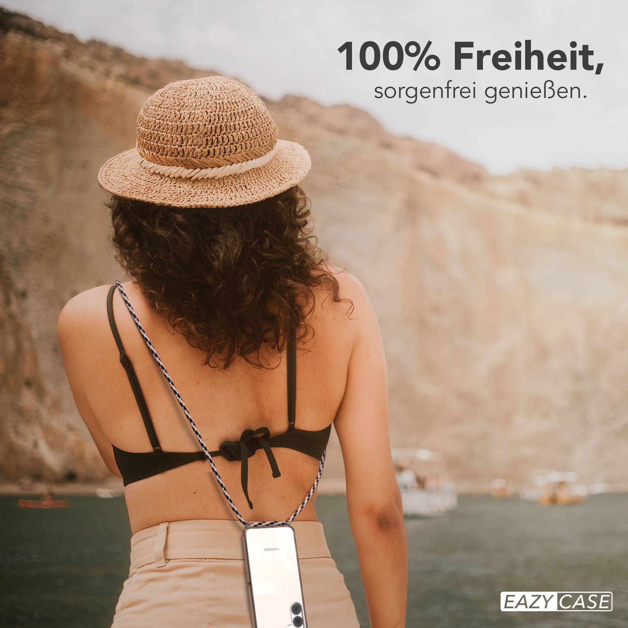Samsung Galaxy S25 FE transparente Handykette mit verstellbarer Kordel TPU Hülle 