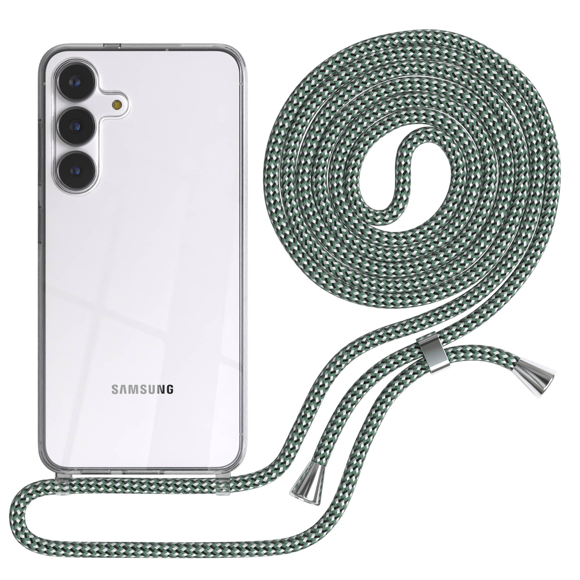 Samsung Galaxy S25 FE transparente Handykette mit verstellbarer Kordel TPU Hülle 